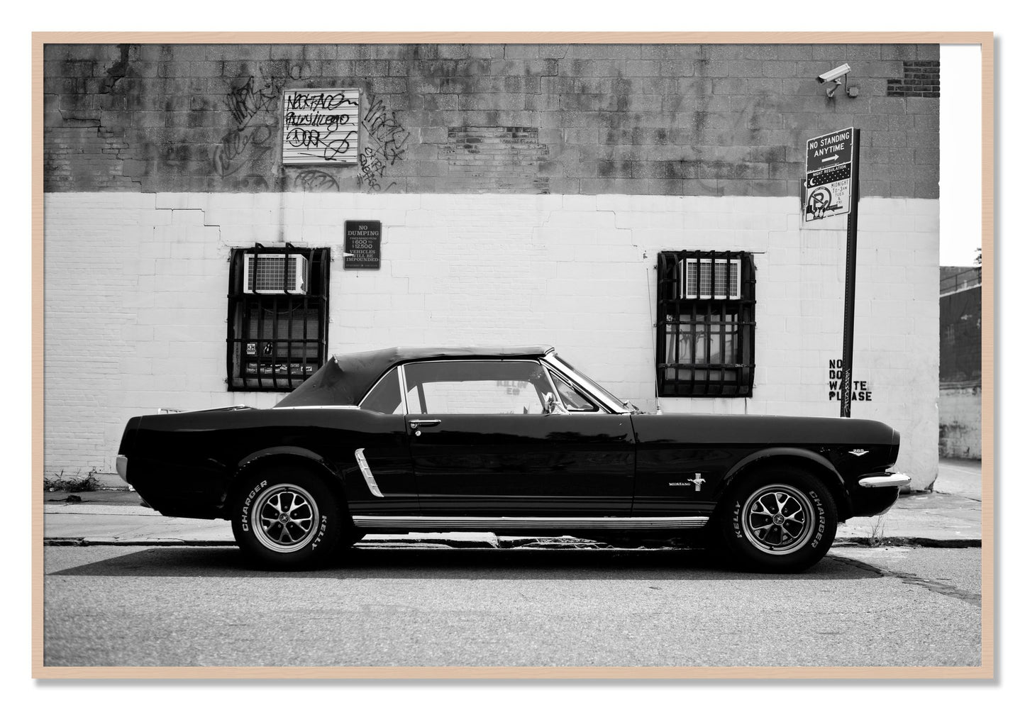 Framed photograph of Mustang by Dylan Ozanich, Maple frame, Full Bleed