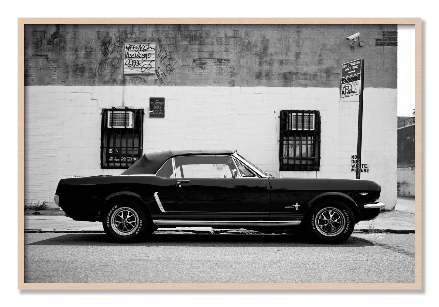 Framed photograph of Mustang by Dylan Ozanich, Maple frame, Full Bleed