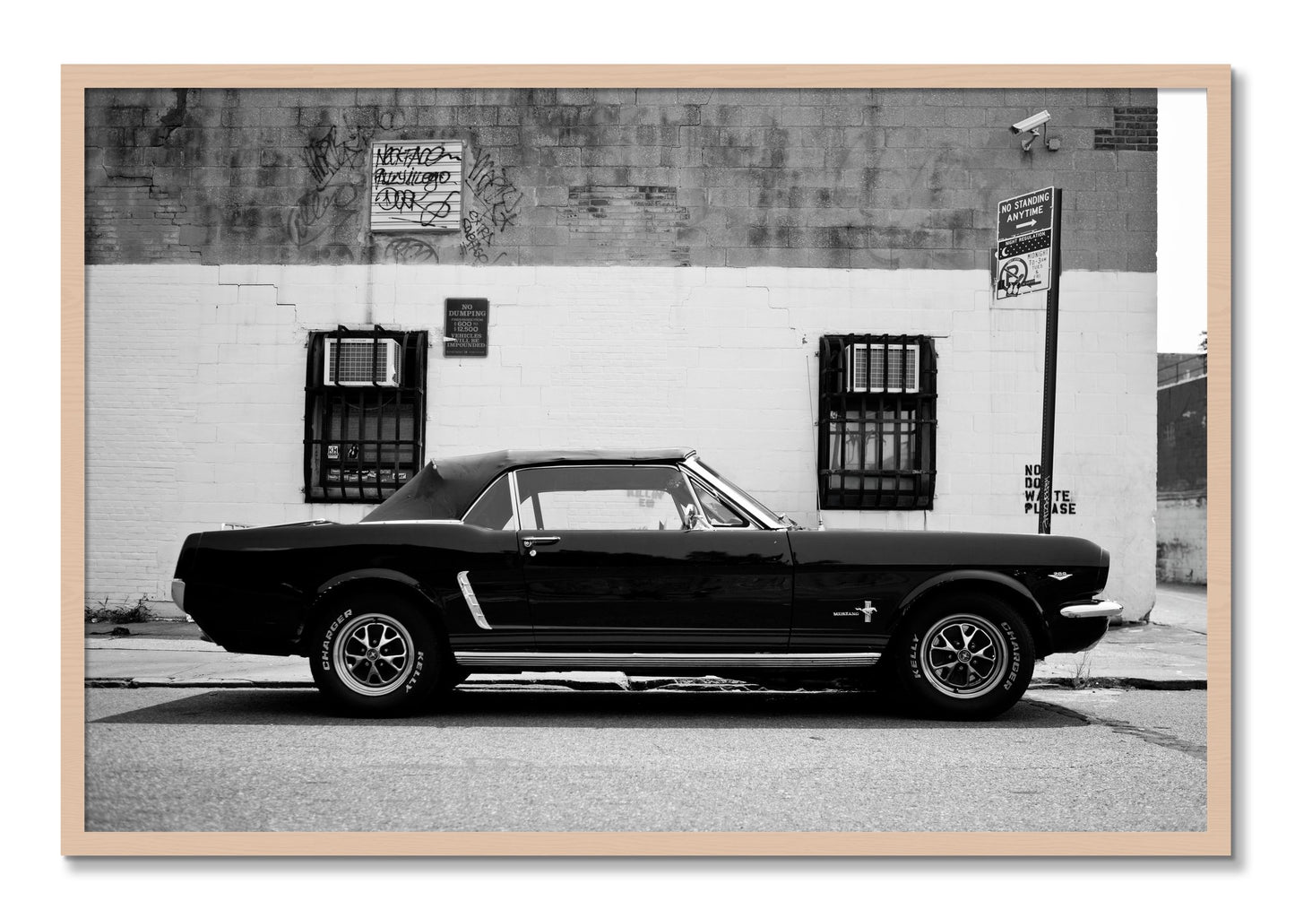 Framed photograph of Mustang by Dylan Ozanich, Maple frame, Full Bleed