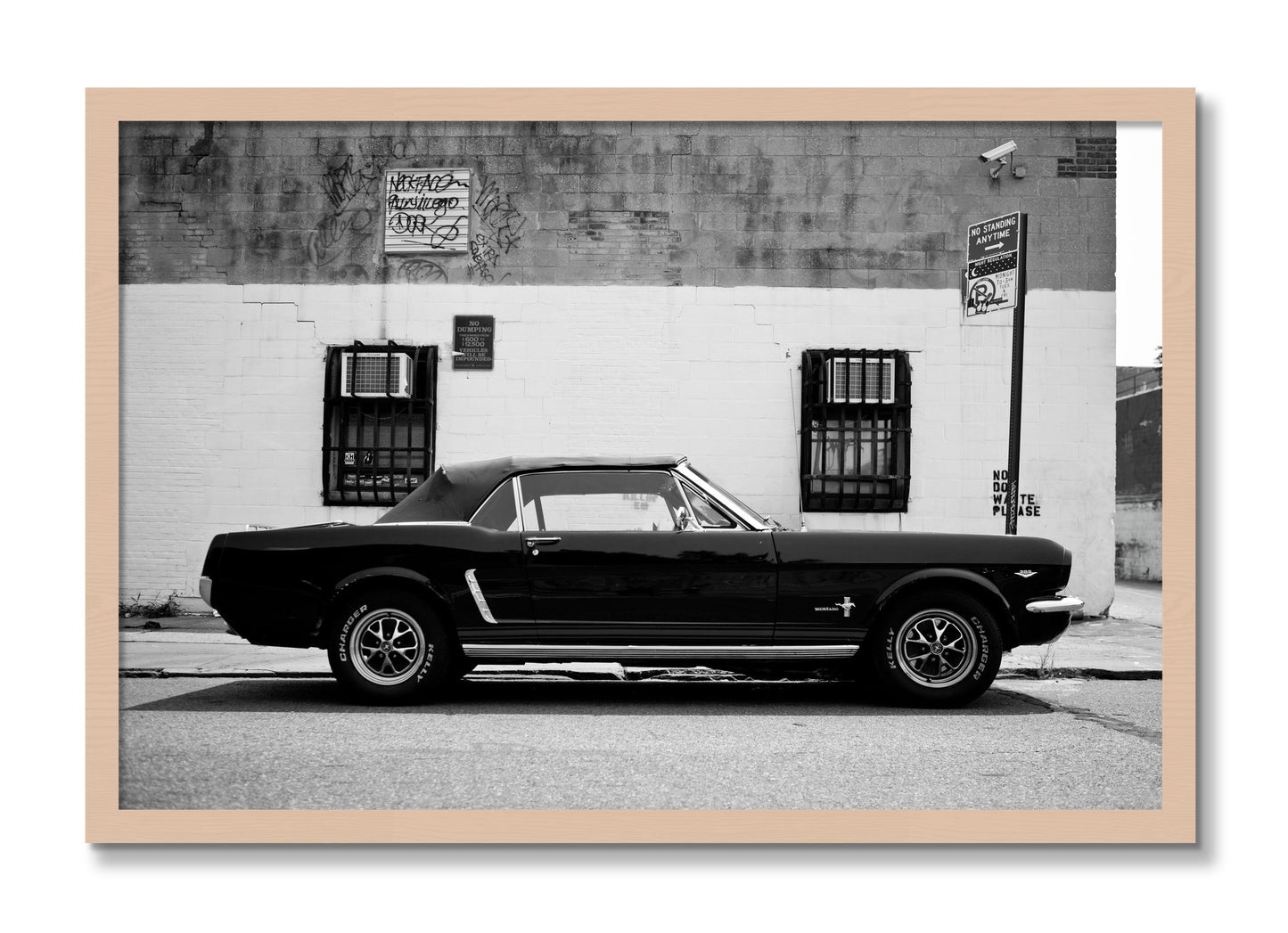 Framed photograph of Mustang by Dylan Ozanich, Maple frame, Full Bleed