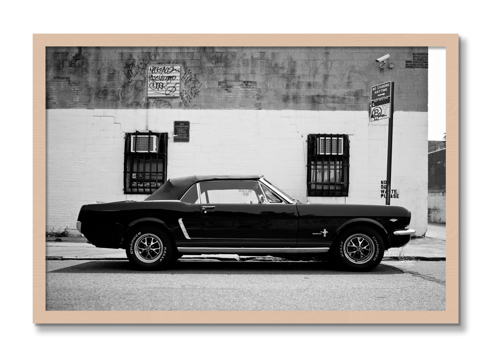 Framed photograph of Mustang by Dylan Ozanich, Maple frame, Full Bleed