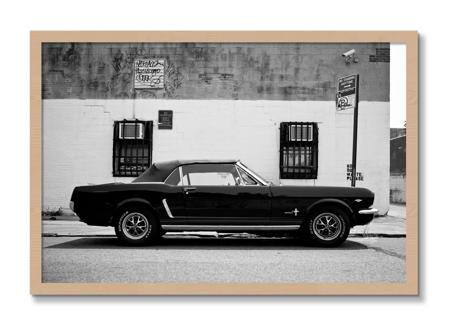 Framed photograph of Mustang by Dylan Ozanich, Oak frame, Full Bleed