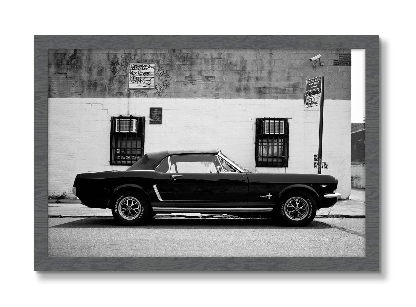 Framed photograph of Mustang by Dylan Ozanich, Grey frame, Full Bleed
