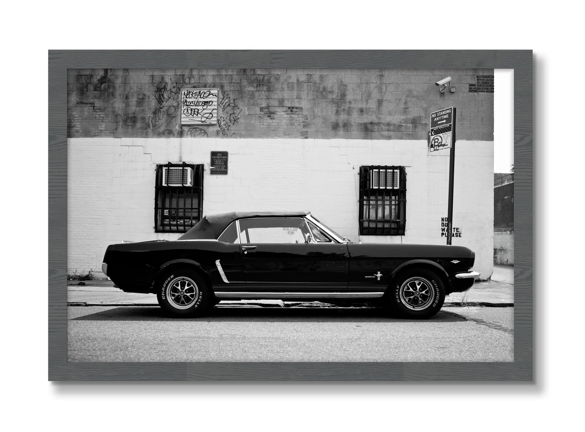 Framed photograph of Mustang by Dylan Ozanich, Grey frame, Full Bleed