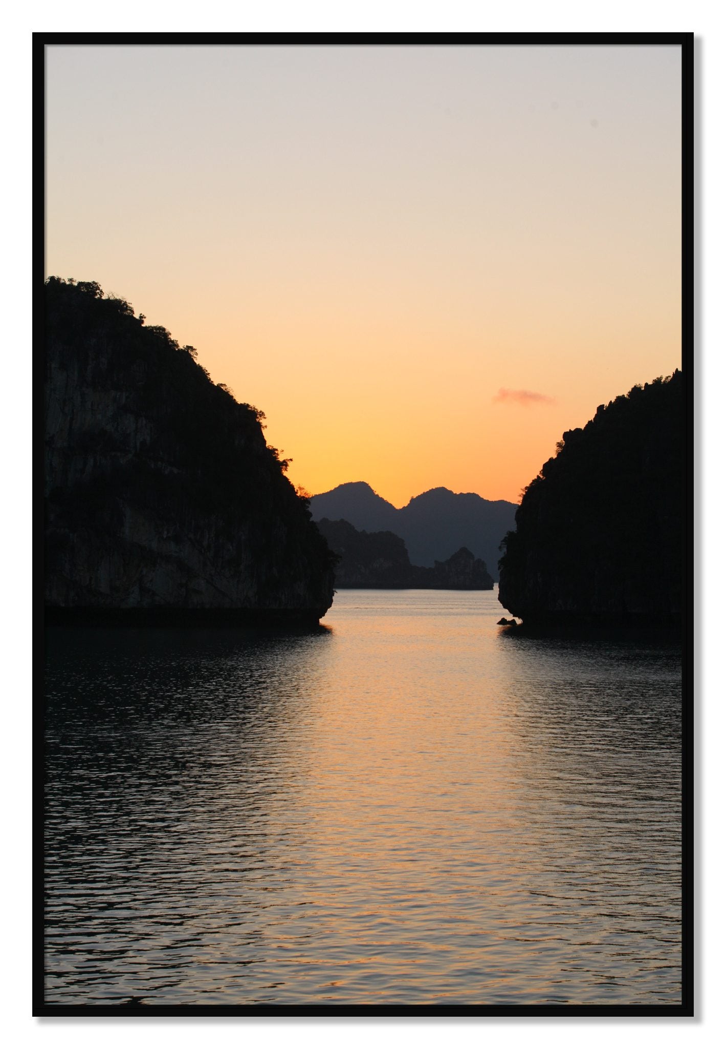 Framed photograph of Narrow Passage by Dylan Ozanich, Black frame, Full Bleed