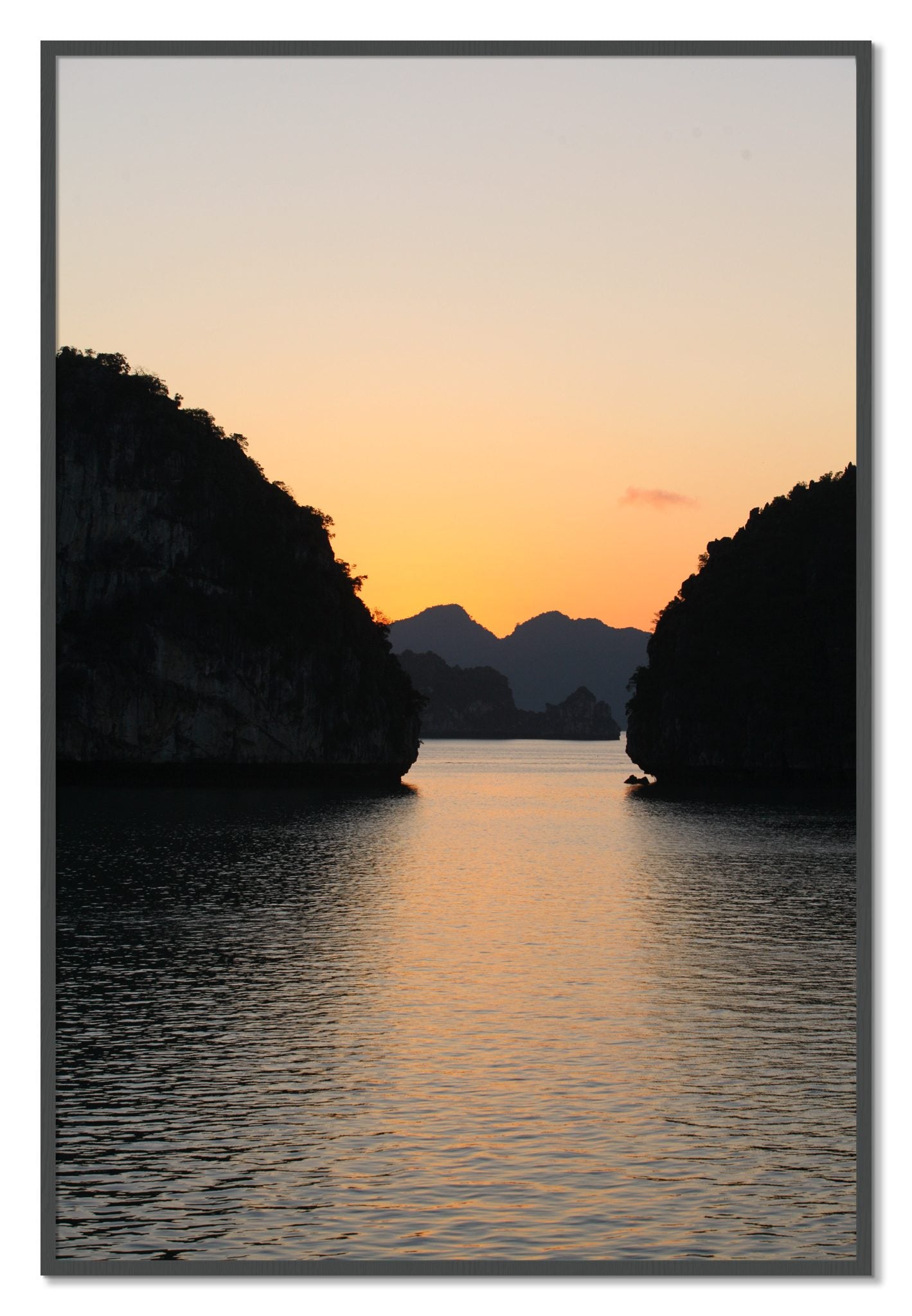 Framed photograph of Narrow Passage by Dylan Ozanich, Grey frame, Full Bleed