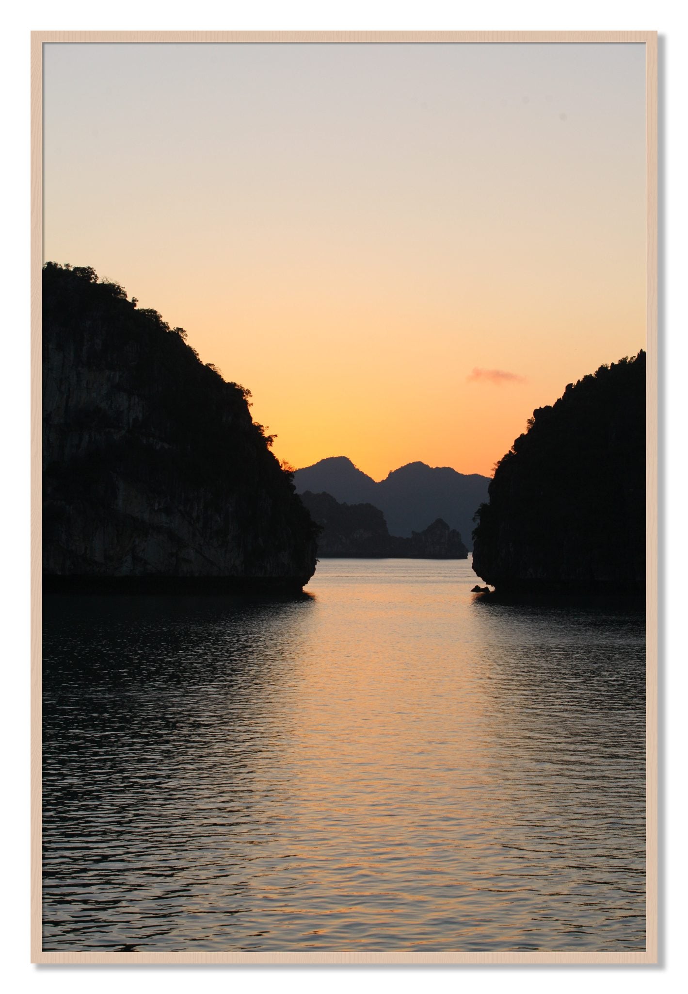 Framed photograph of Narrow Passage by Dylan Ozanich, Maple frame, Full Bleed