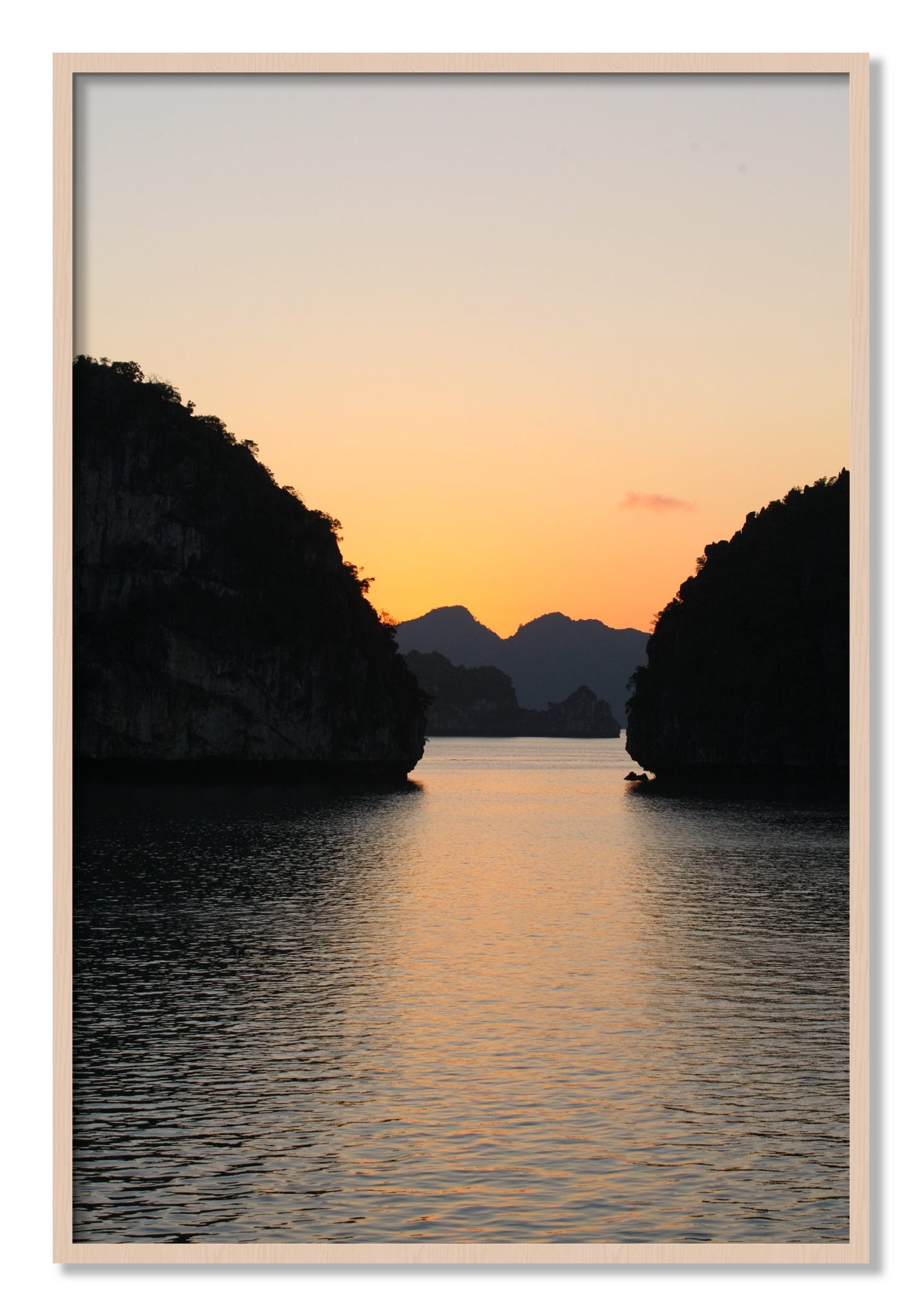 Framed photograph of Narrow Passage by Dylan Ozanich, Maple frame, Full Bleed