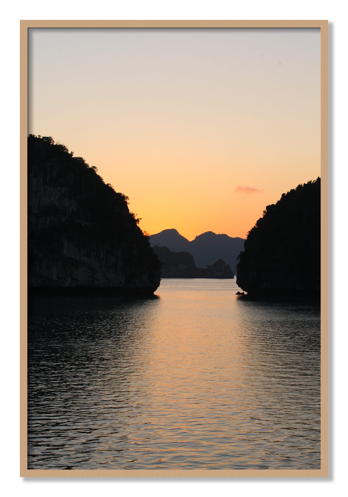 Framed photograph of Narrow Passage by Dylan Ozanich, Oak frame, Full Bleed