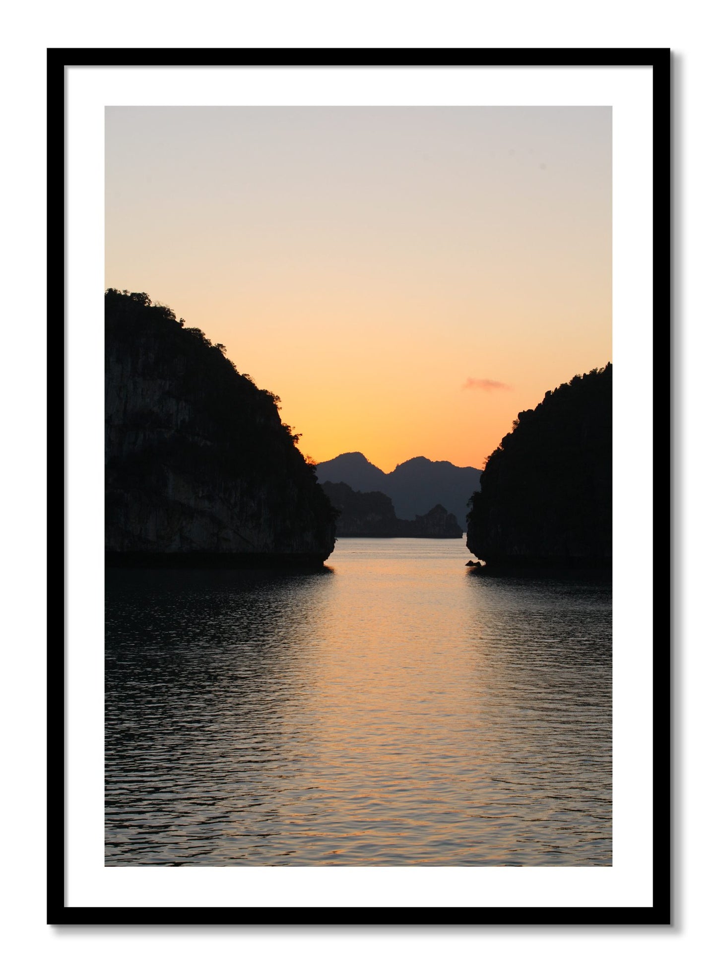 Framed photograph of Narrow Passage by Dylan Ozanich, Black frame, Borders