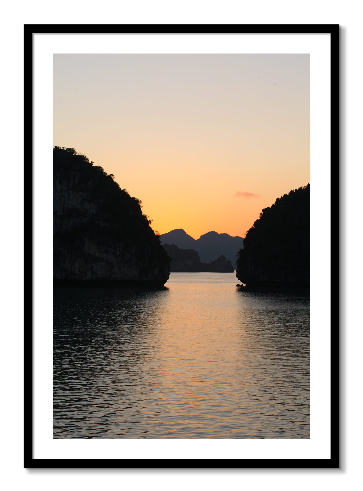 Framed photograph of Narrow Passage by Dylan Ozanich, Black frame, Borders