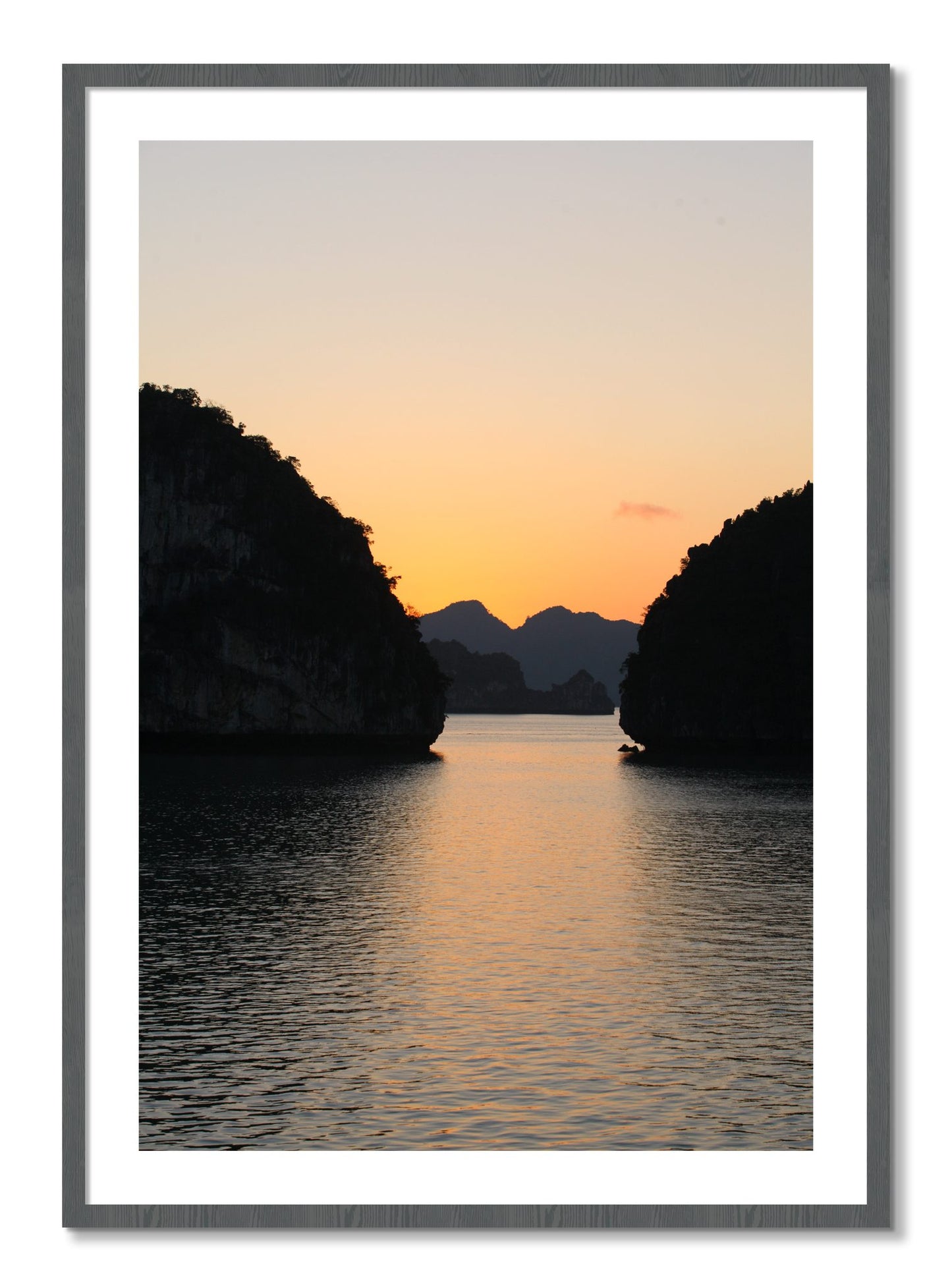 Framed photograph of Narrow Passage by Dylan Ozanich, Grey frame, Borders