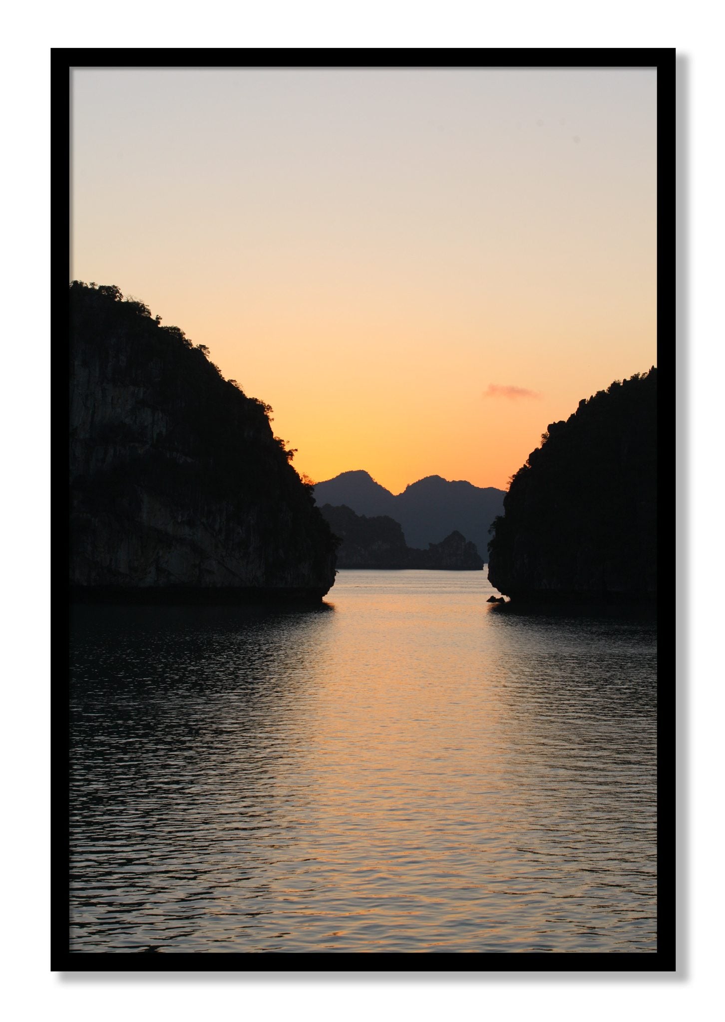 Framed photograph of Narrow Passage by Dylan Ozanich, Black frame, Full Bleed
