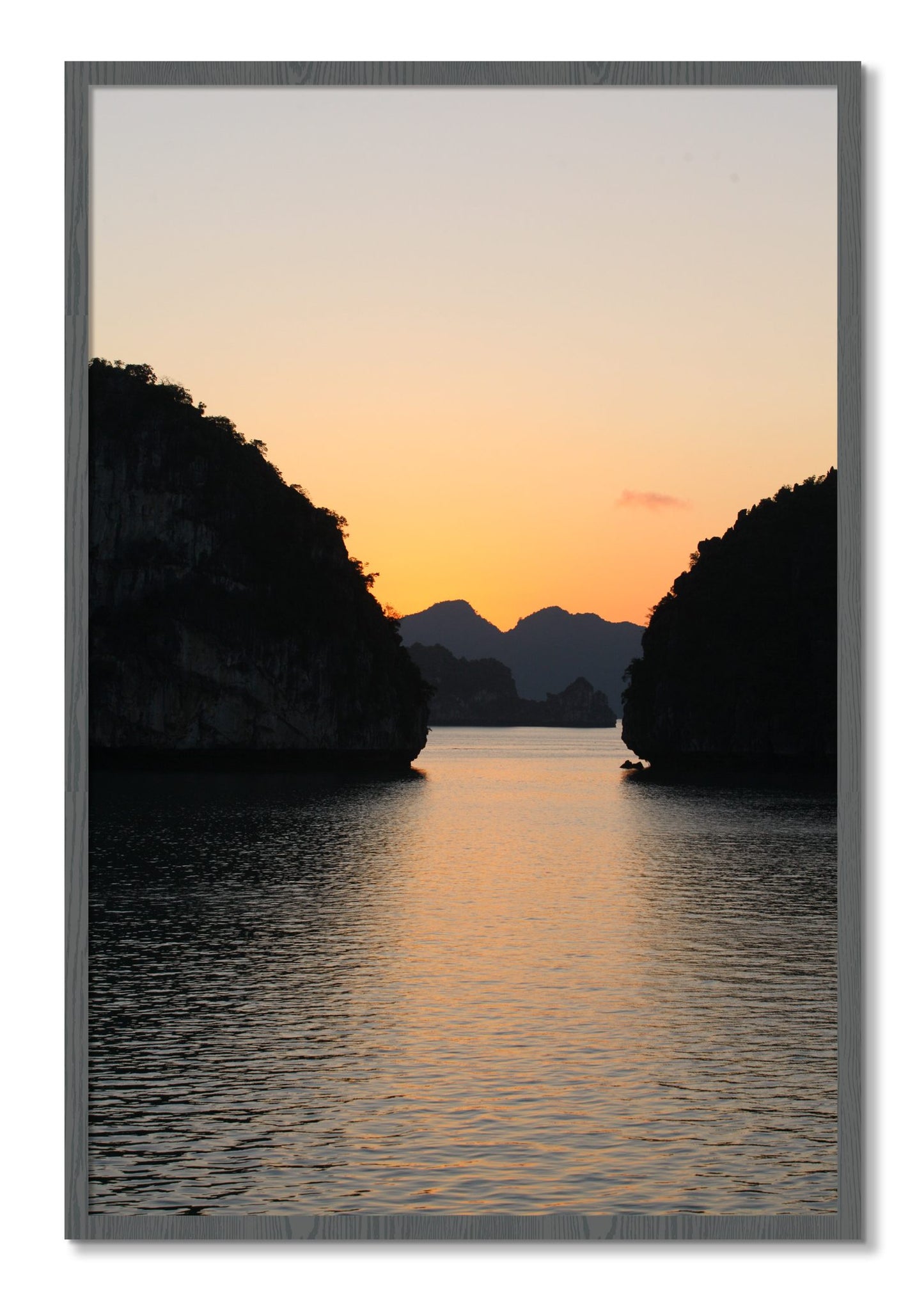 Framed photograph of Narrow Passage by Dylan Ozanich, Grey frame, Full Bleed