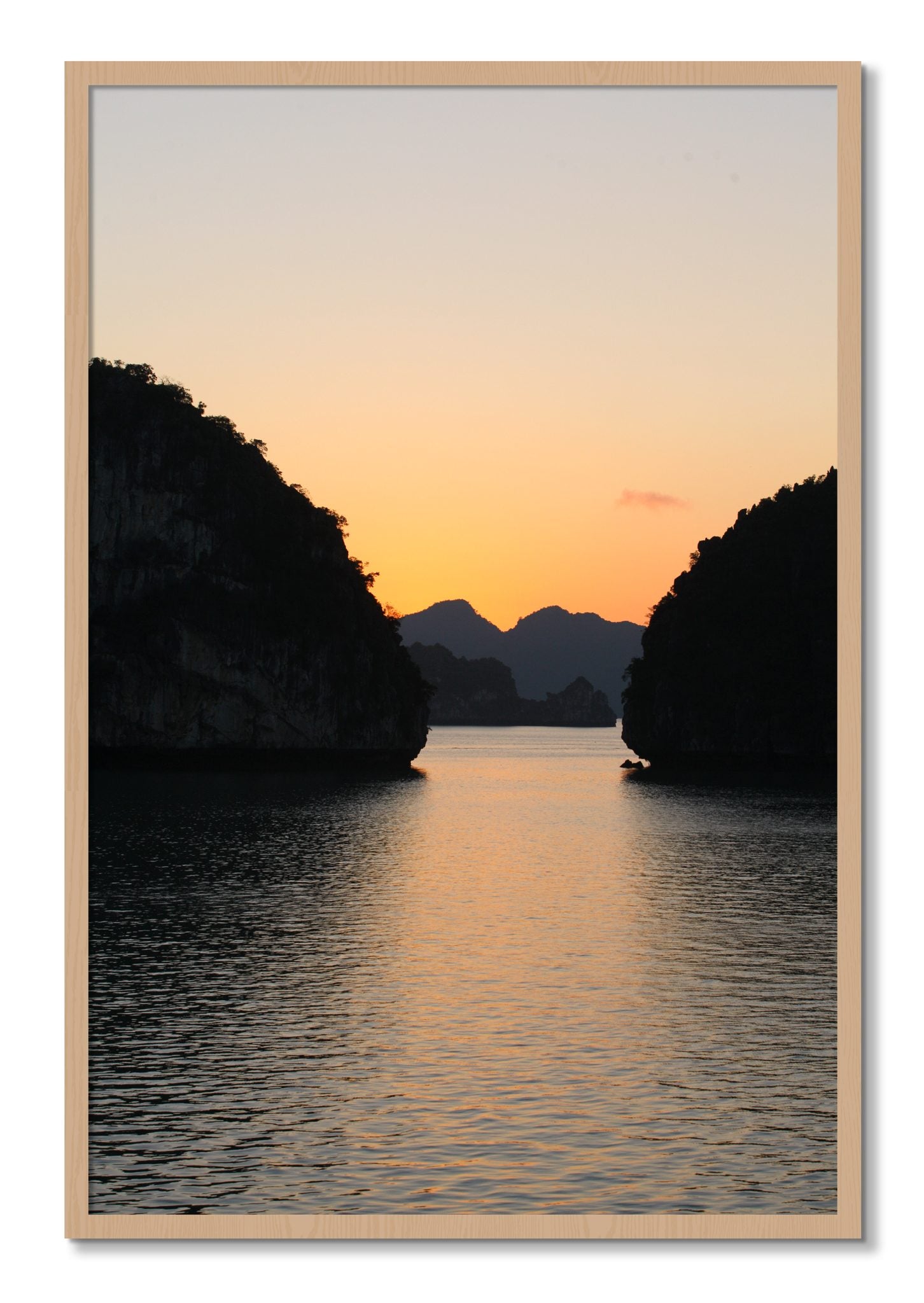 Framed photograph of Narrow Passage by Dylan Ozanich, Oak frame, Full Bleed