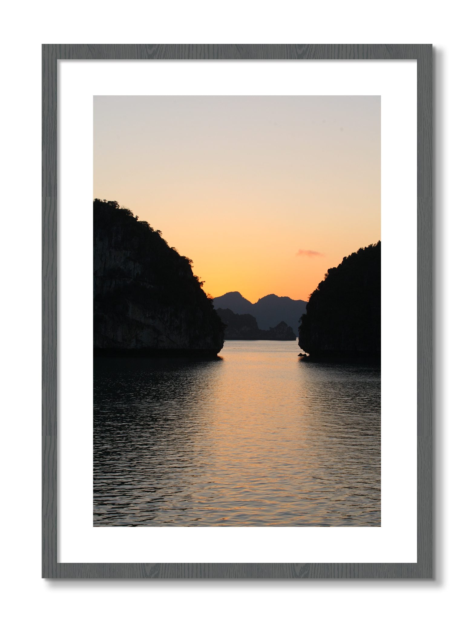 Framed photograph of Narrow Passage by Dylan Ozanich, Grey frame, Borders