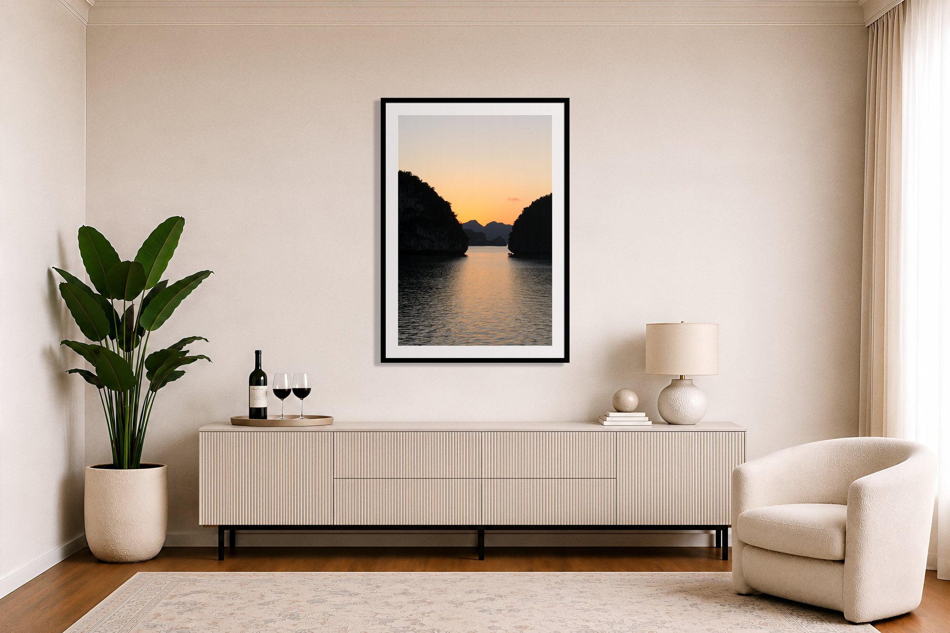 Framed photograph of Narrow Passage by Dylan Ozanich displayed on a wall