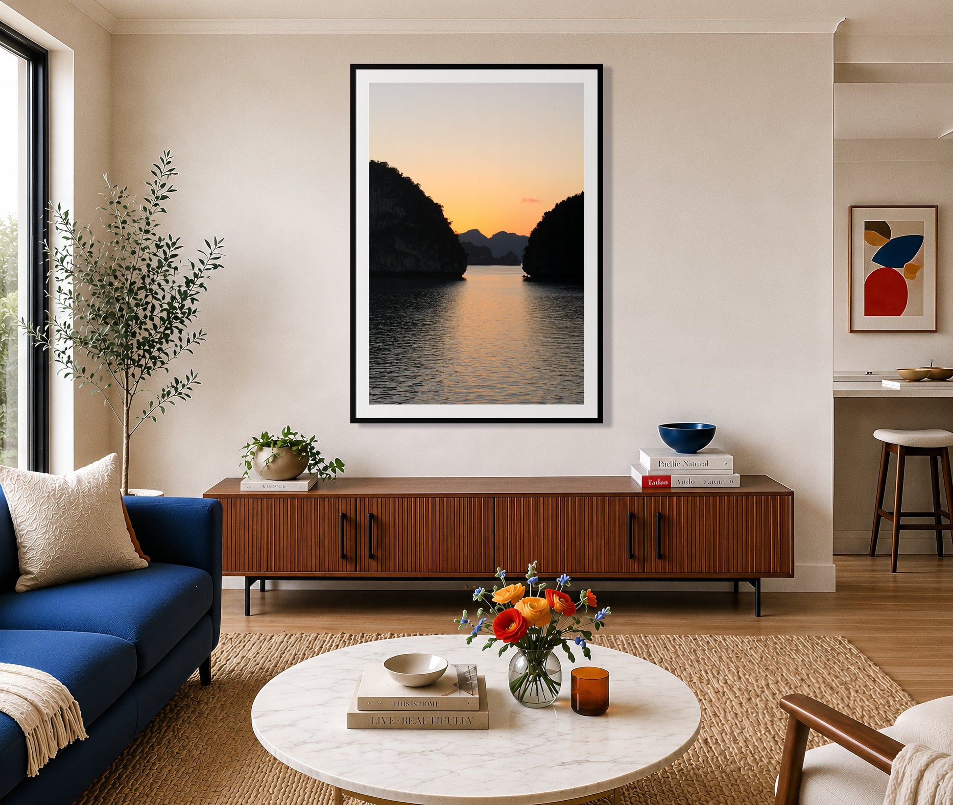 Framed photograph of Narrow Passage by Dylan Ozanich displayed on a wall