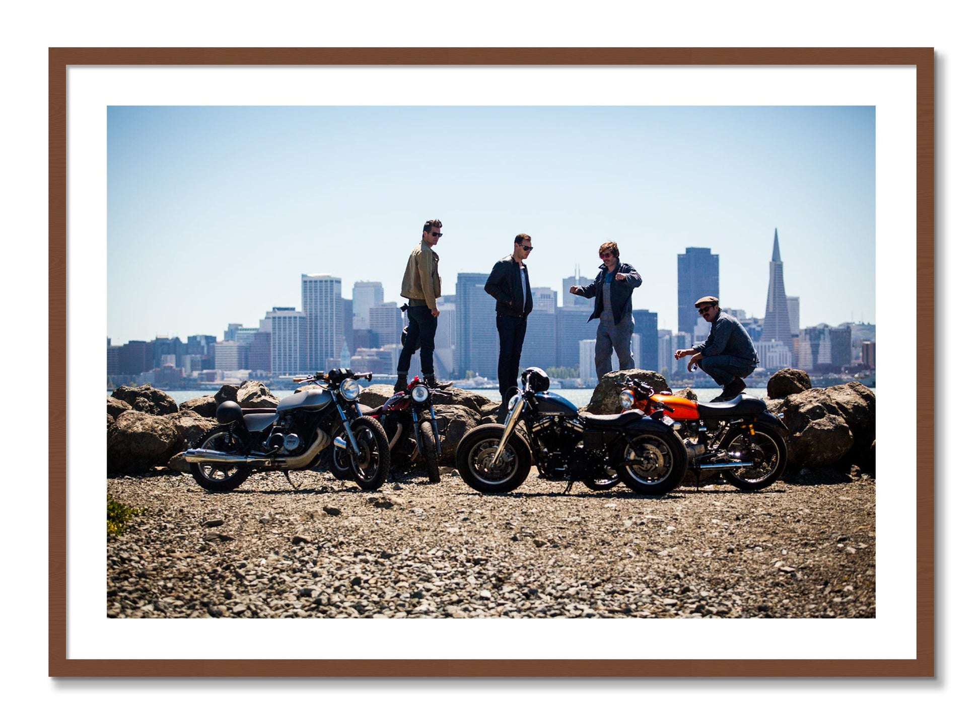 Framed photograph of Never Fast Enough by Dylan Ozanich, Walnut frame, Borders