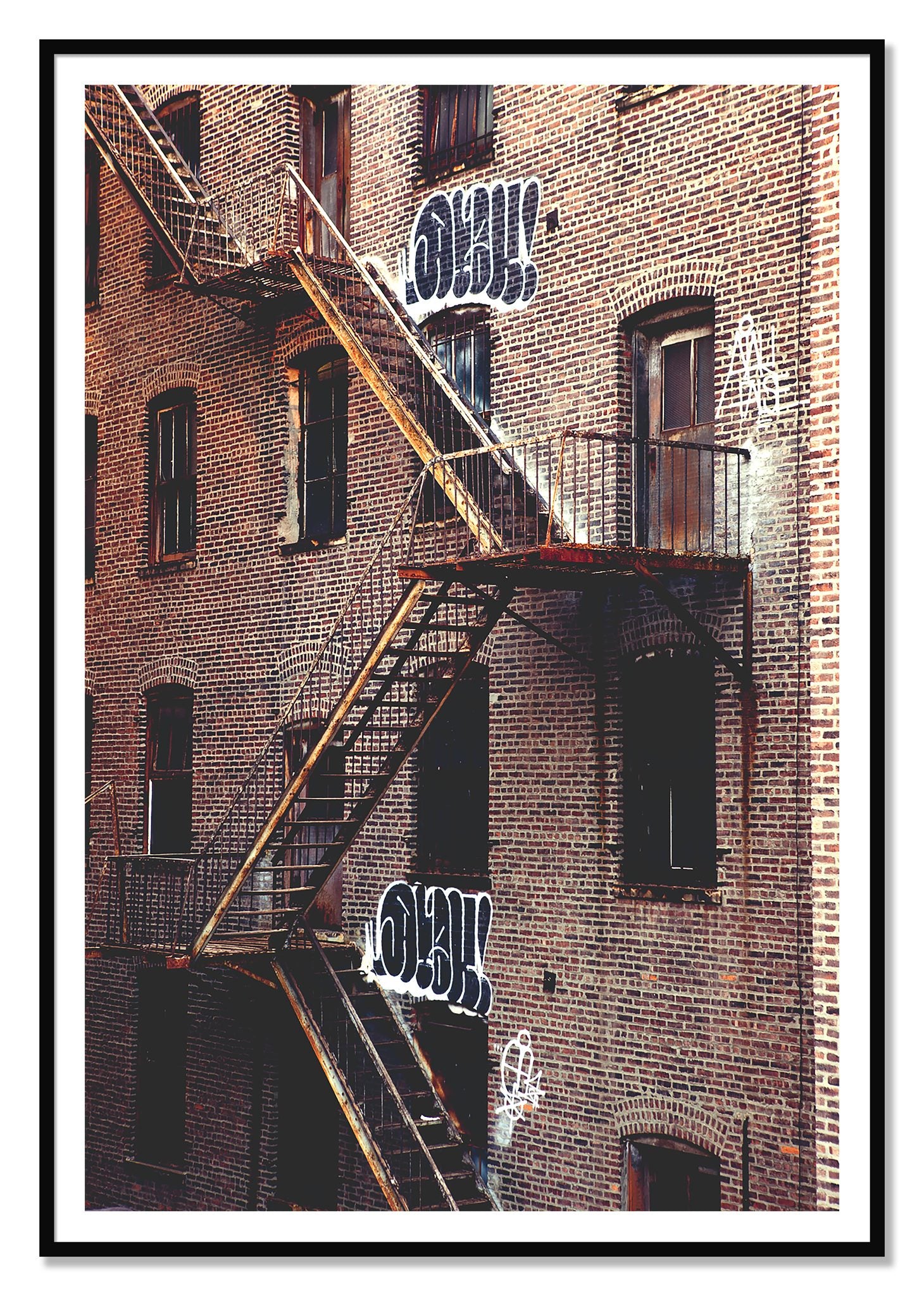 New York City Style by Dylan Ozanich, 48×72 print with a White Border in a Black frame
