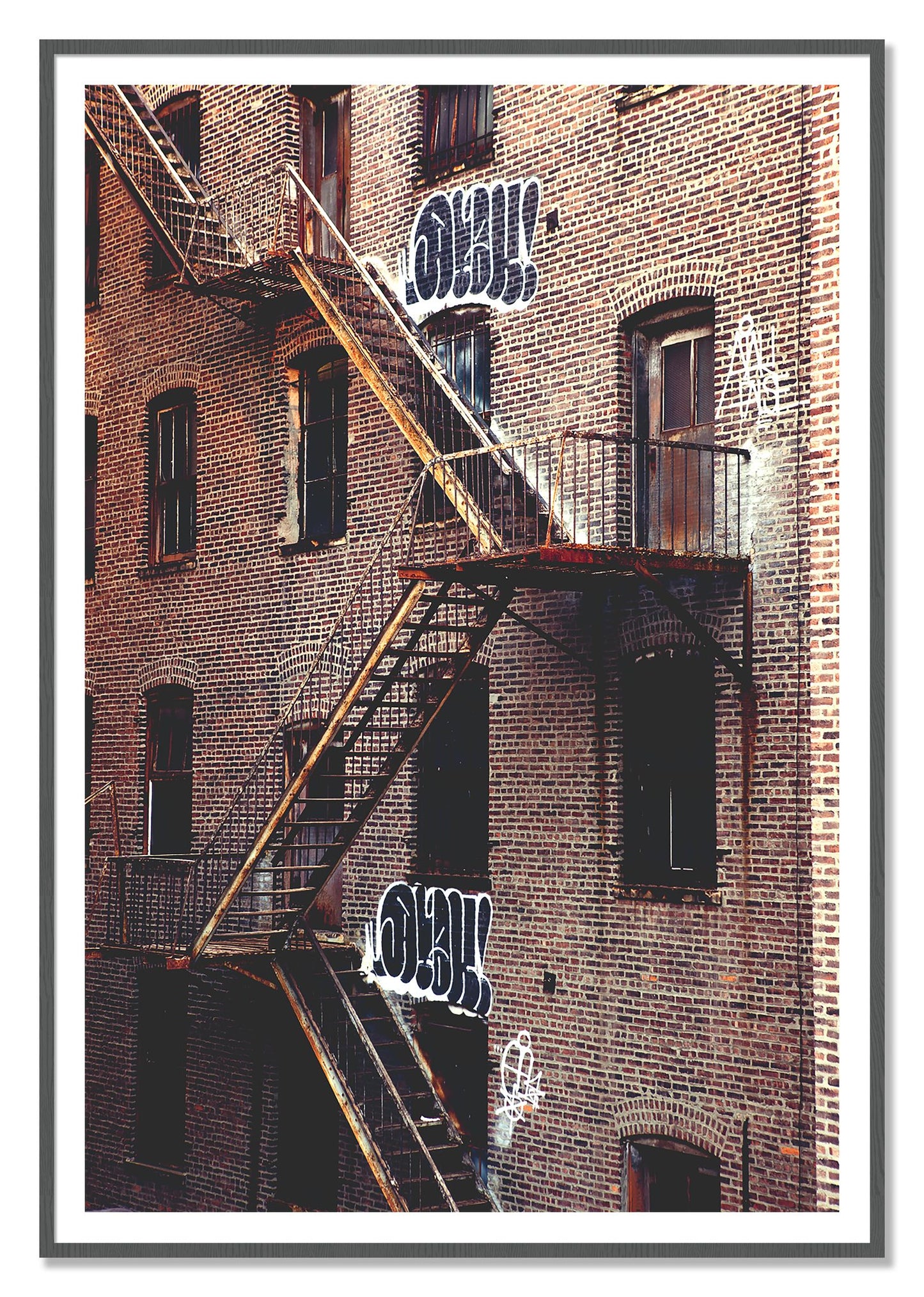 New York City Style by Dylan Ozanich, 48×72 print with a White Border in a Grey frame