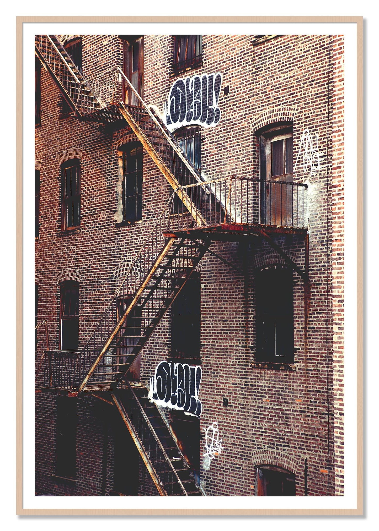 New York City Style by Dylan Ozanich, 48×72 print with a White Border in a Maple frame