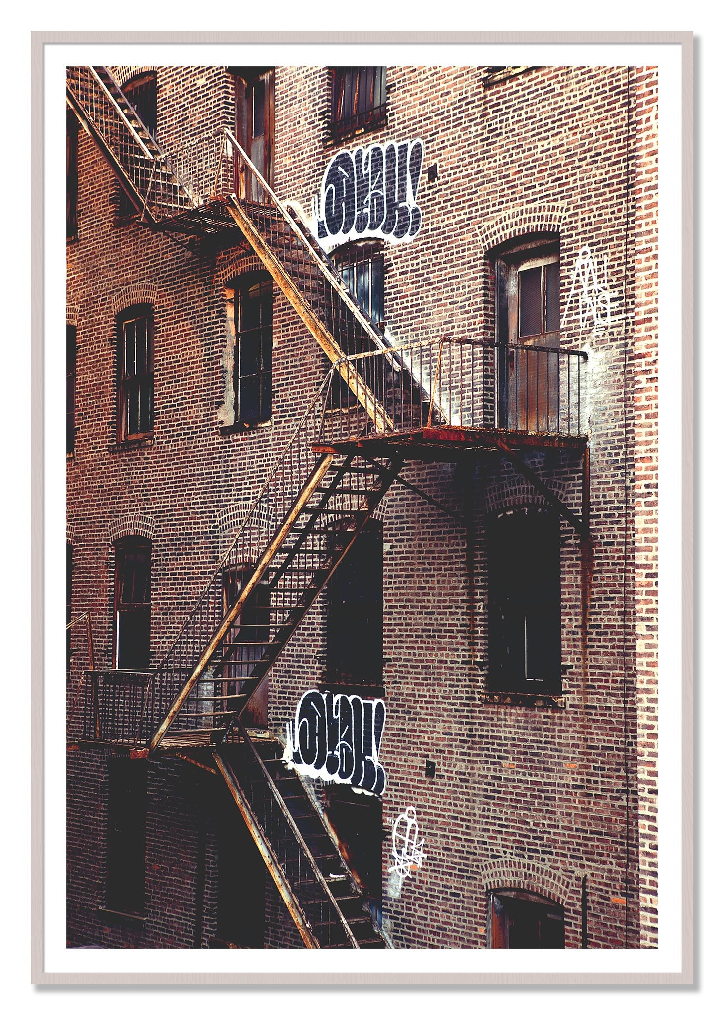 New York City Style by Dylan Ozanich, 48×72 print with a White Border in a White Maple frame