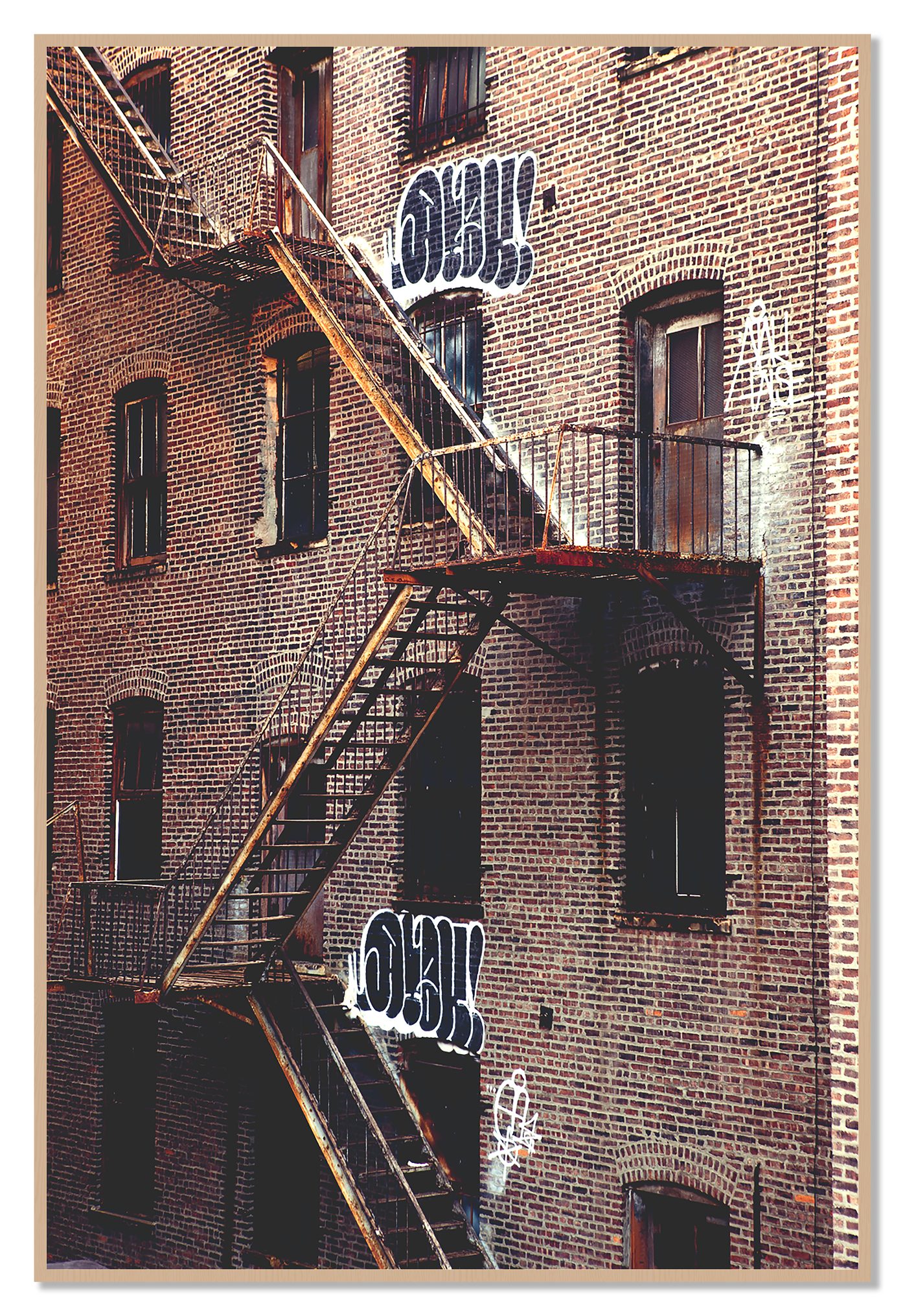 New York City Style by Dylan Ozanich, 48×72 Full Bleed Print in an Oak frame