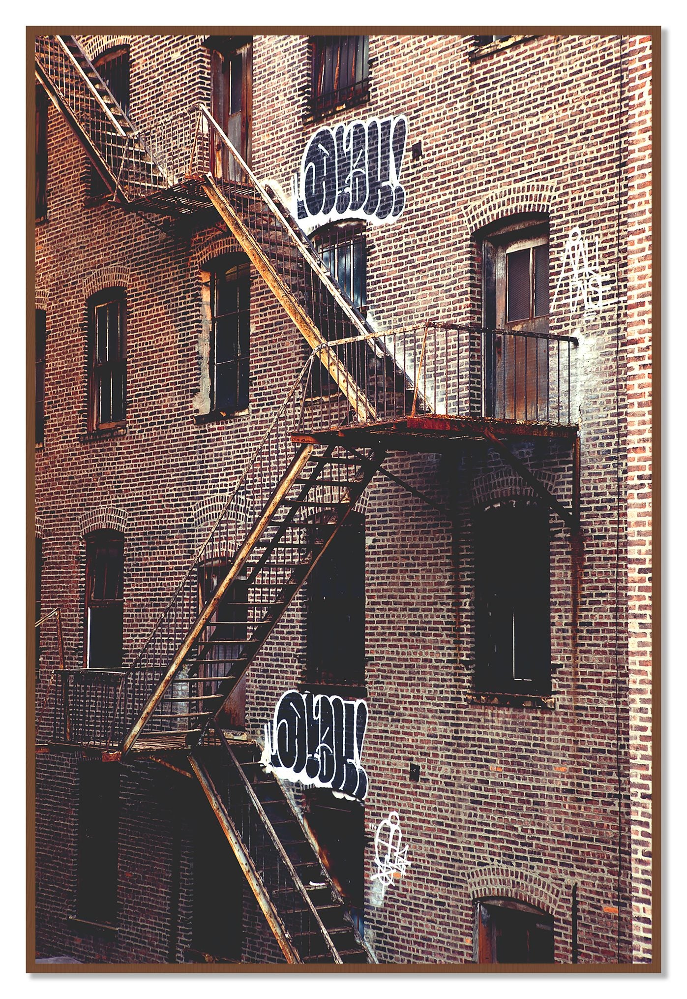 New York City Style by Dylan Ozanich, 48×72 Full Bleed Print in a Walnut frame