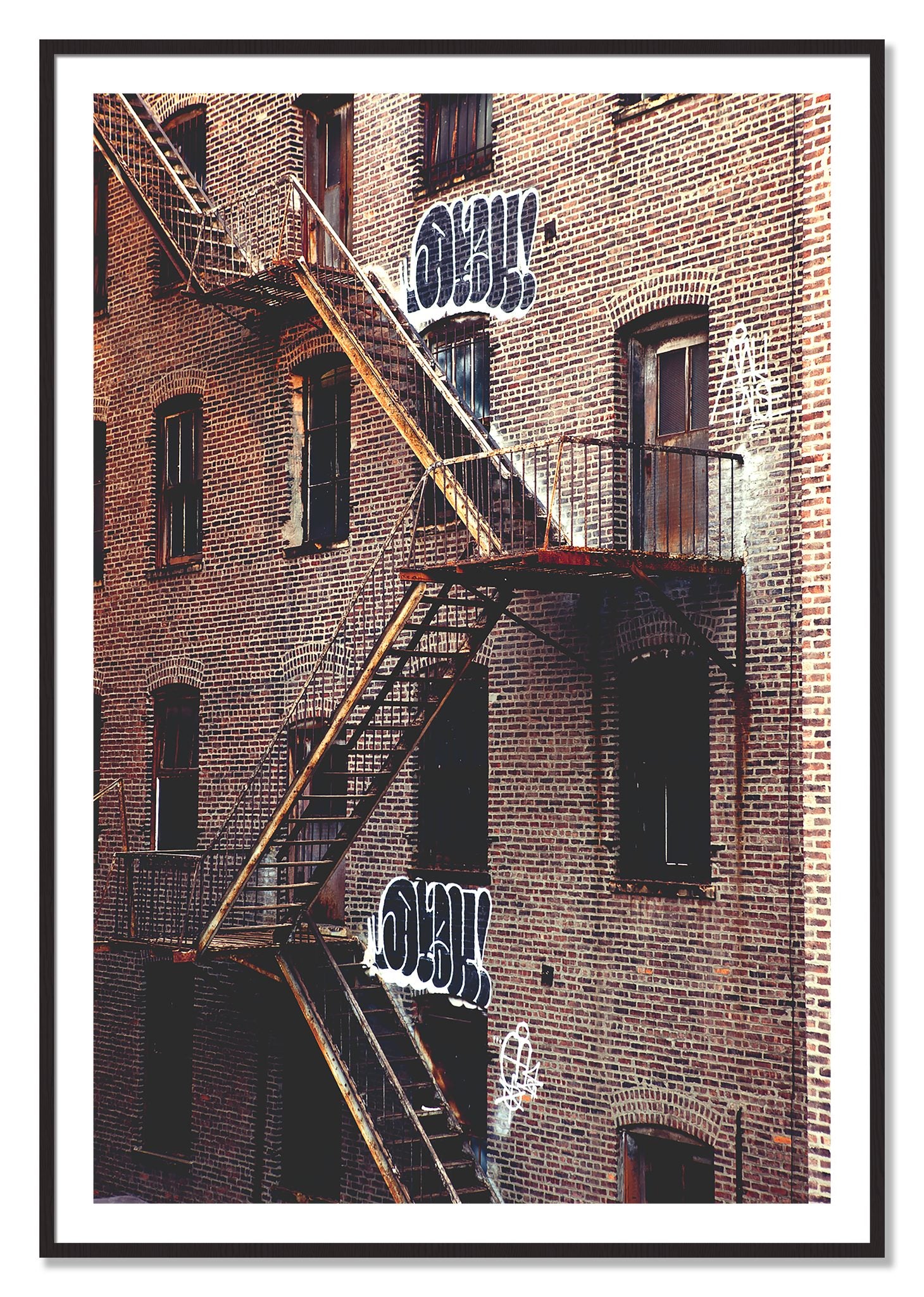 Framed photograph of New York City Style by Dylan Ozanich, Black Walnut frame, Borders