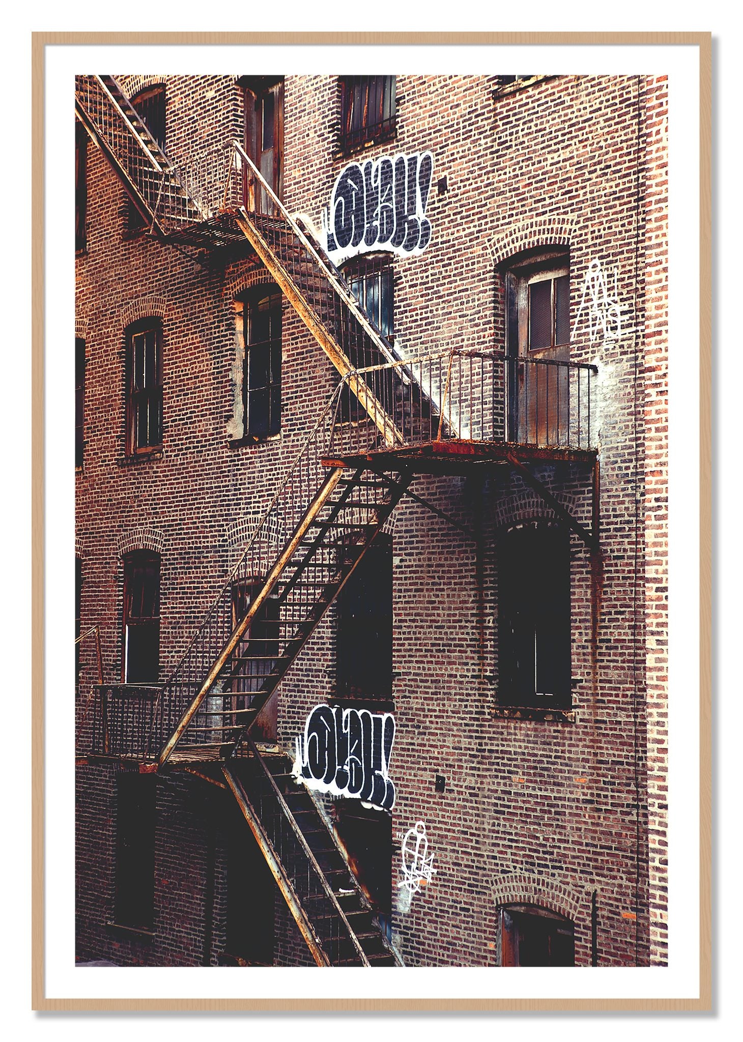 Framed photograph of New York City Style by Dylan Ozanich, Oak frame, Borders