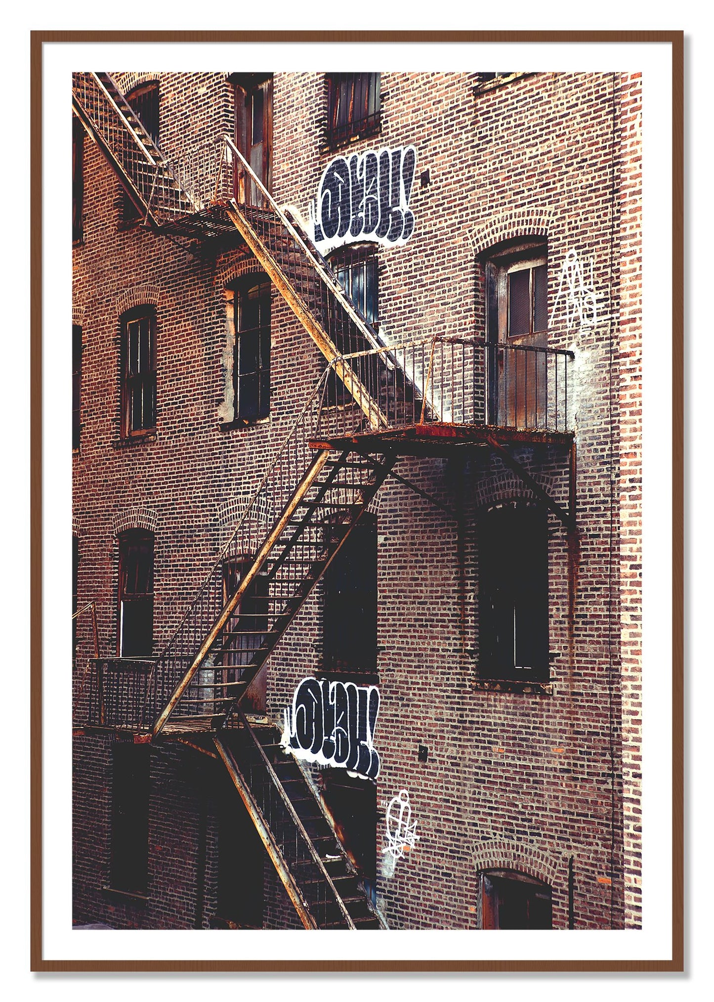 Framed photograph of New York City Style by Dylan Ozanich, Walnut frame, Borders