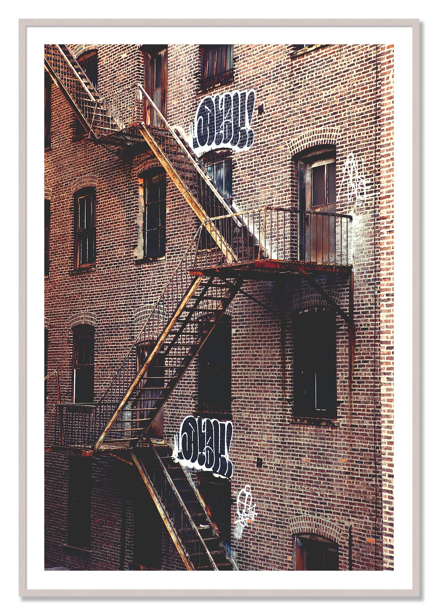 Framed photograph of New York City Style by Dylan Ozanich, White Maple frame, Borders
