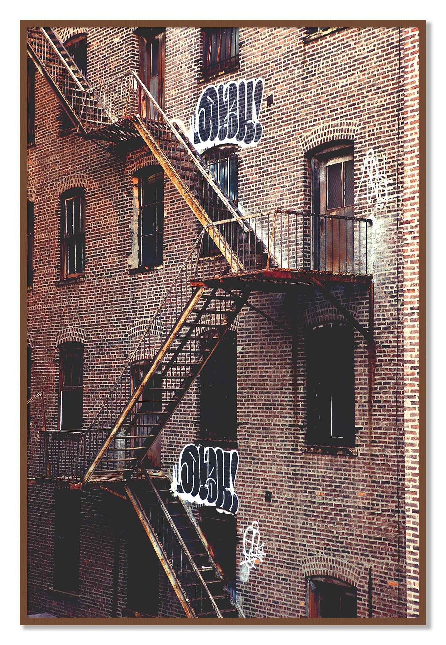 Framed photograph of New York City Style by Dylan Ozanich, Walnut frame, Full Bleed
