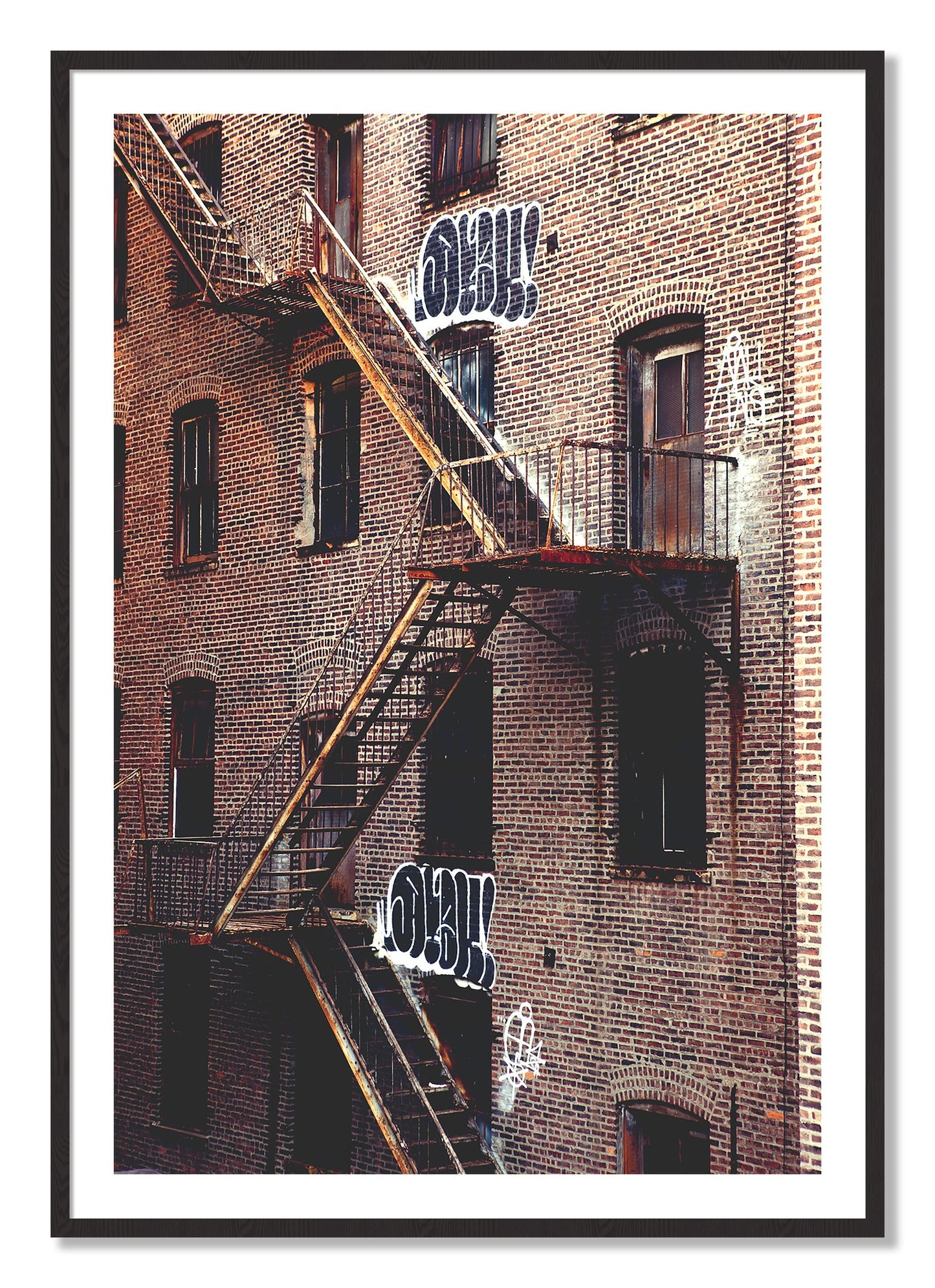 Framed photograph of New York City Style by Dylan Ozanich, Black Walnut frame, Borders