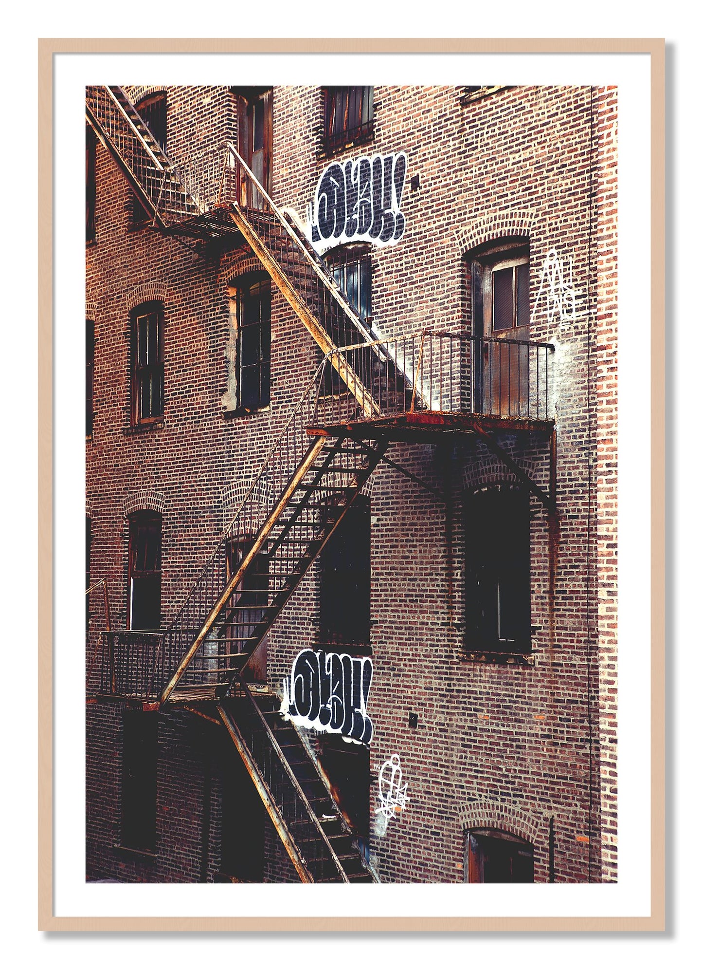 Framed photograph of New York City Style by Dylan Ozanich, Maple frame, Borders
