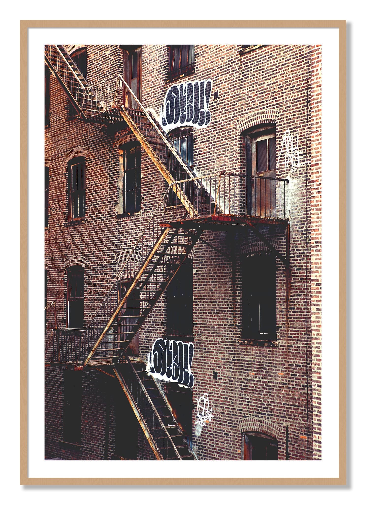 Framed photograph of New York City Style by Dylan Ozanich, Oak frame, Borders