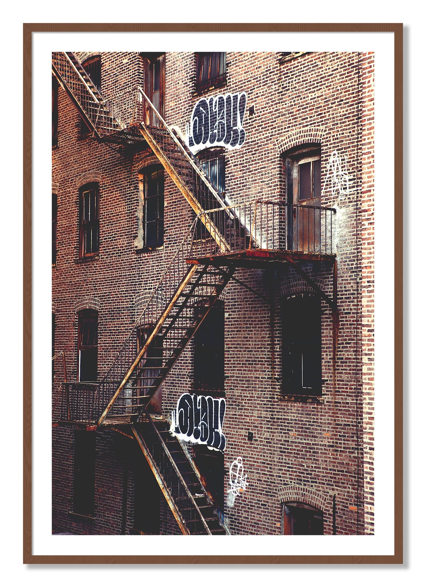 Framed photograph of New York City Style by Dylan Ozanich, Walnut frame, Borders