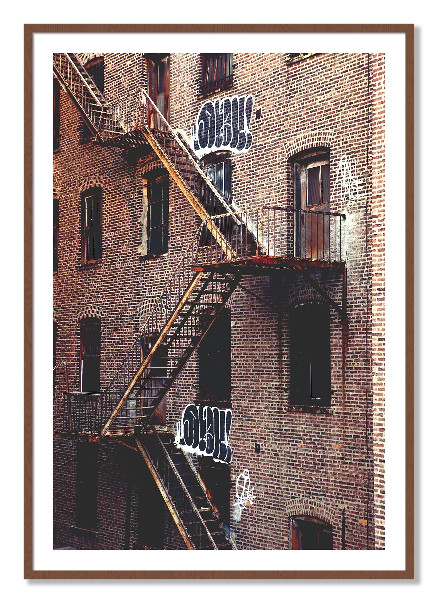 Framed photograph of New York City Style by Dylan Ozanich, Walnut frame, Borders