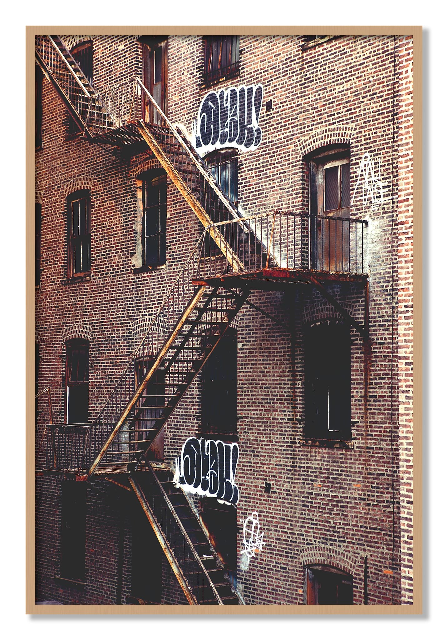 Framed photograph of New York City Style by Dylan Ozanich, Oak frame, Full Bleed