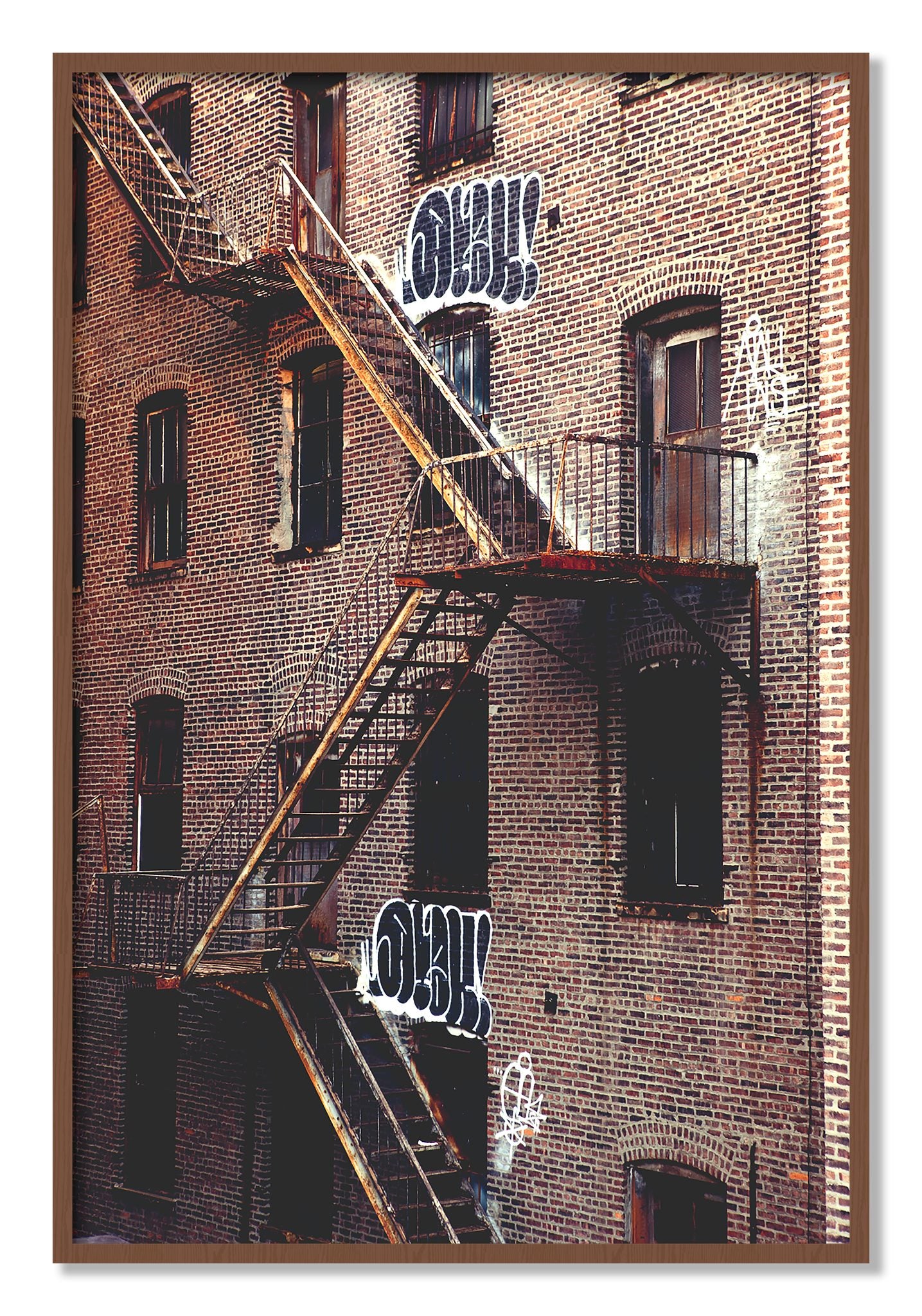 Framed photograph of New York City Style by Dylan Ozanich, Walnut frame, Full Bleed