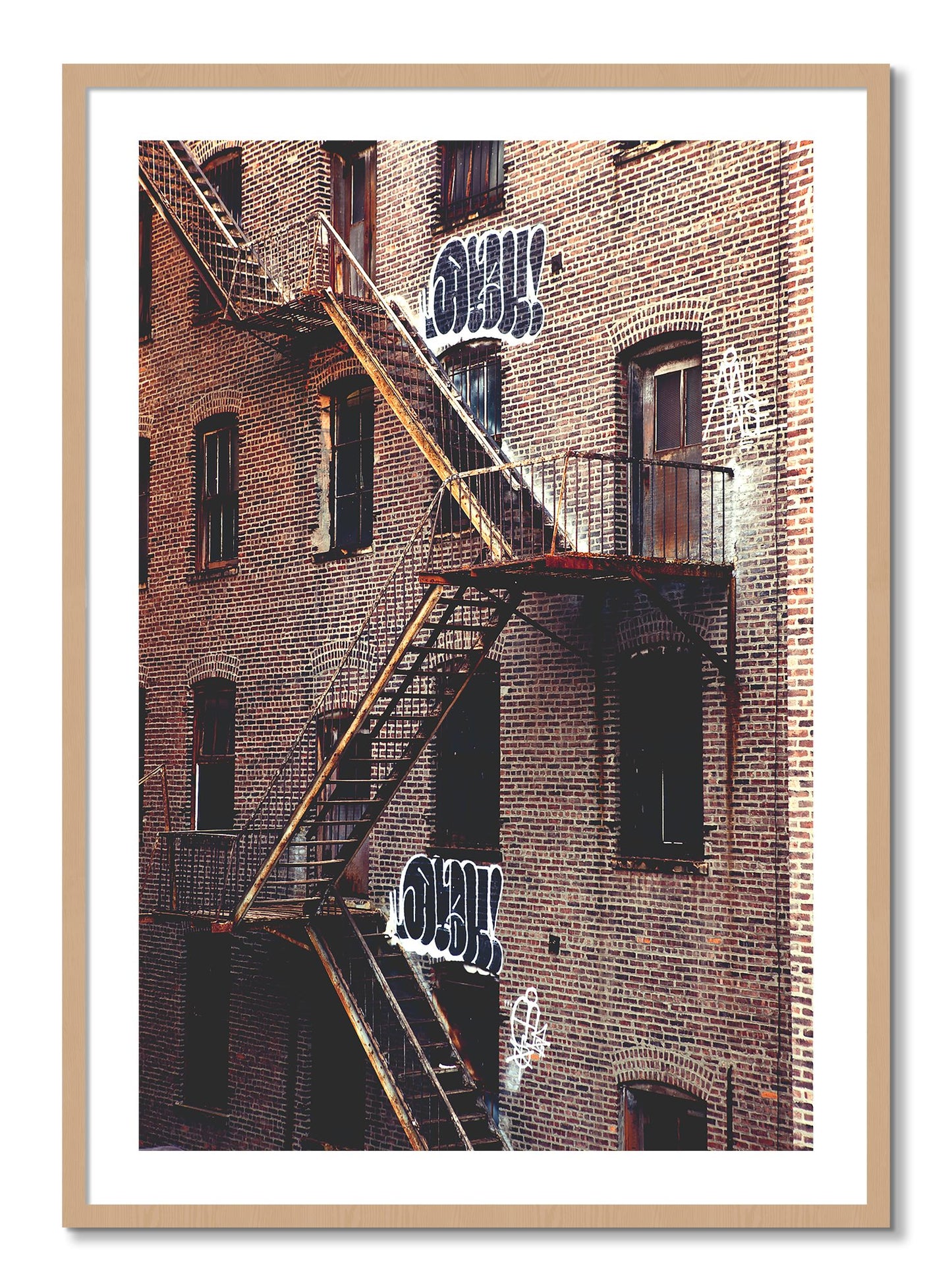 Framed photograph of New York City Style by Dylan Ozanich, Oak frame, Borders