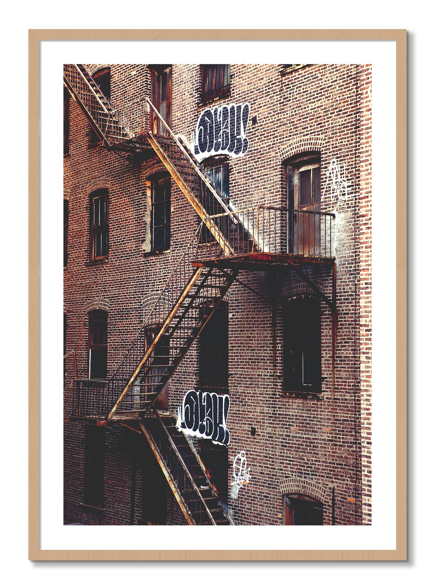 Framed photograph of New York City Style by Dylan Ozanich, Oak frame, Borders