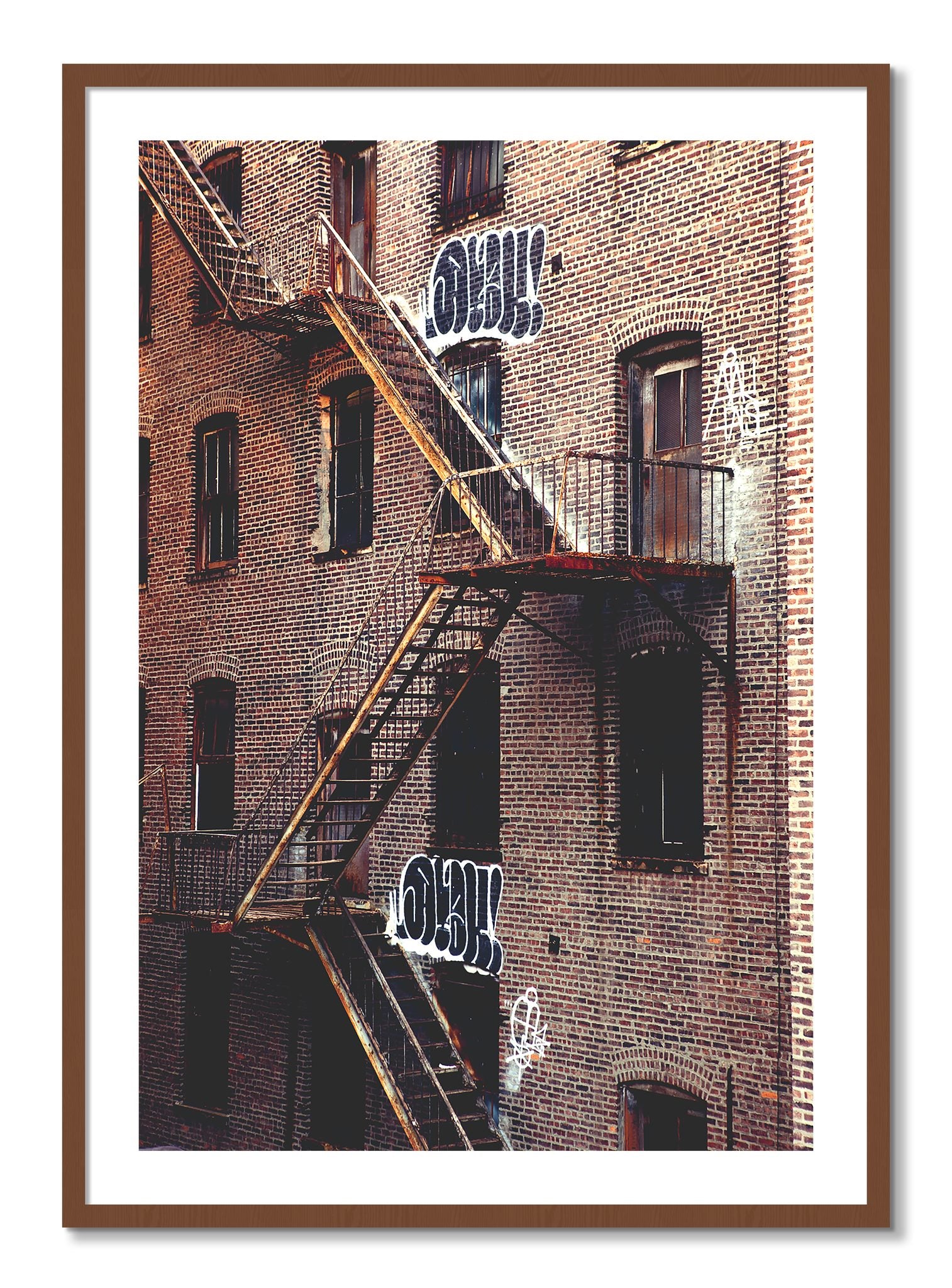 Framed photograph of New York City Style by Dylan Ozanich, Walnut frame, Borders