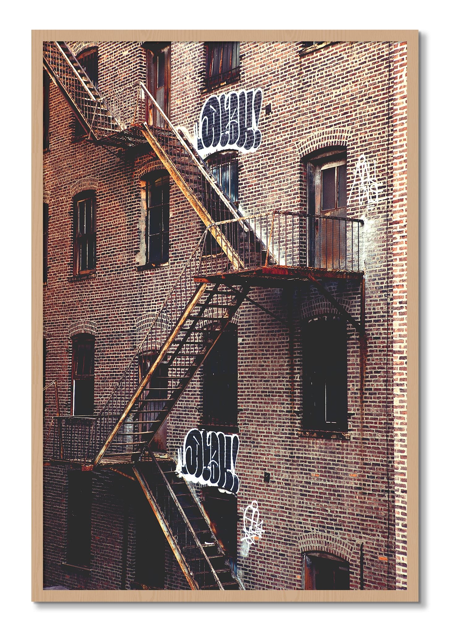 Framed photograph of New York City Style by Dylan Ozanich, Oak frame, Full Bleed