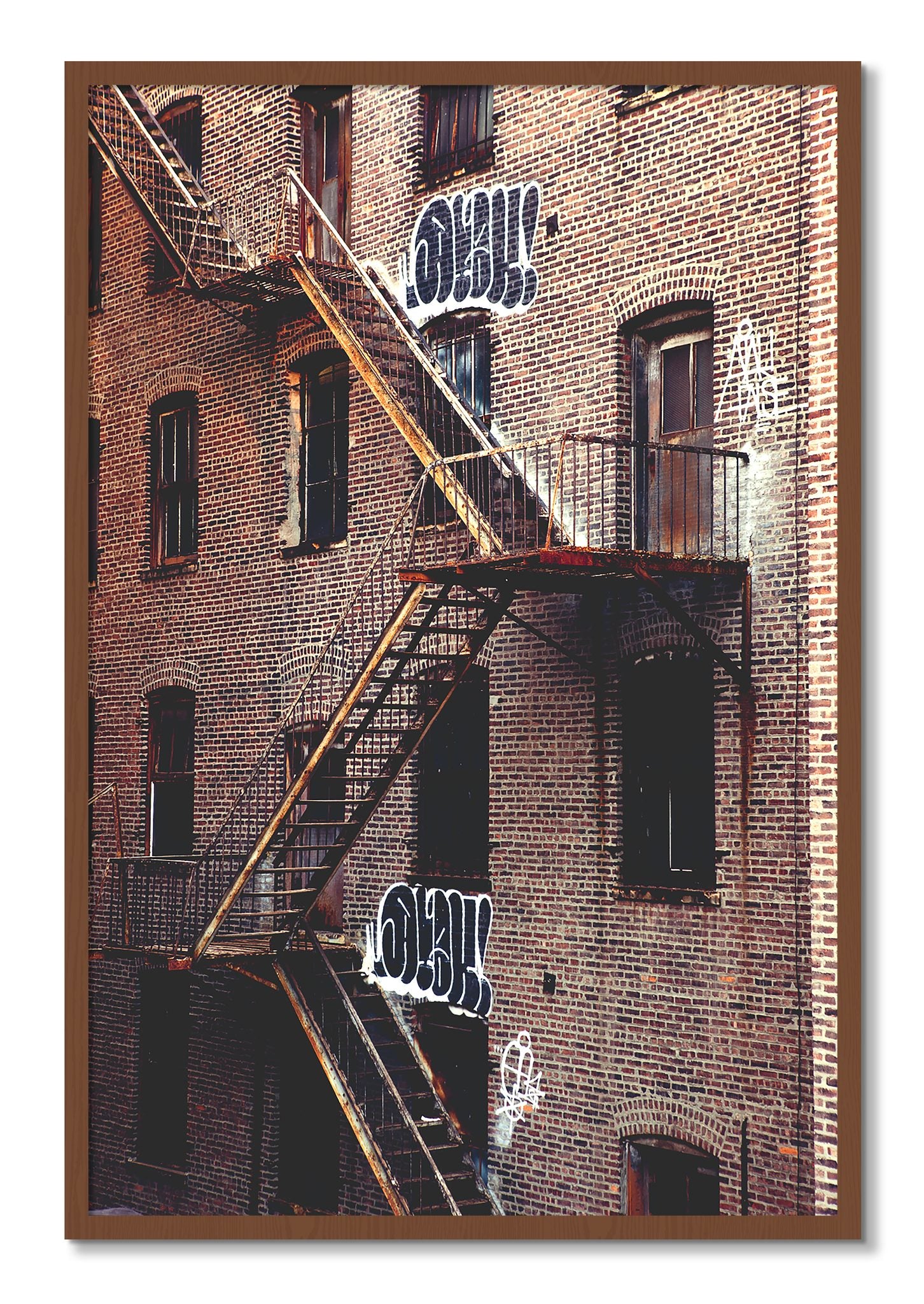 Framed photograph of New York City Style by Dylan Ozanich, Walnut frame, Full Bleed