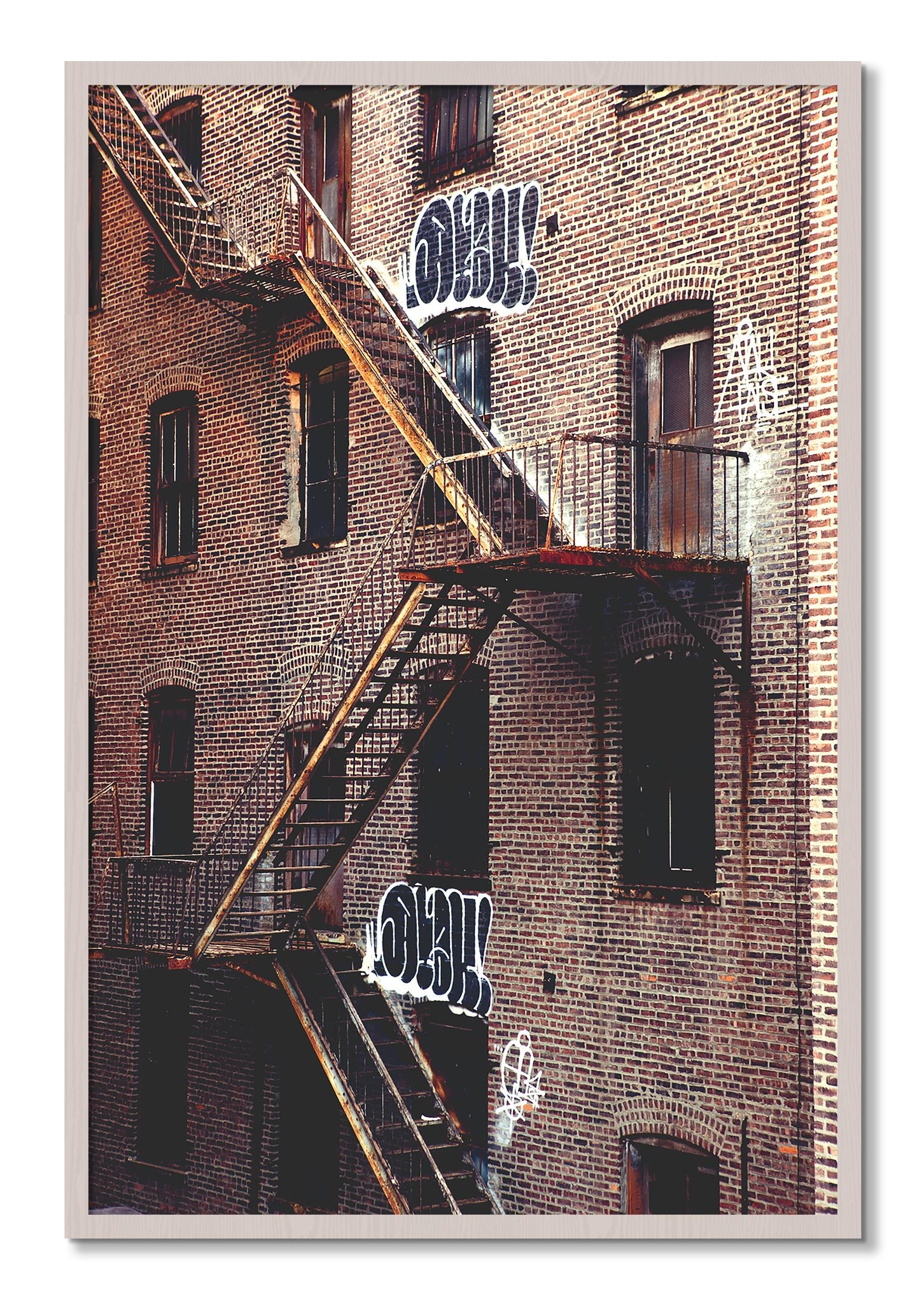 Framed photograph of New York City Style by Dylan Ozanich, White Maple frame, Full Bleed