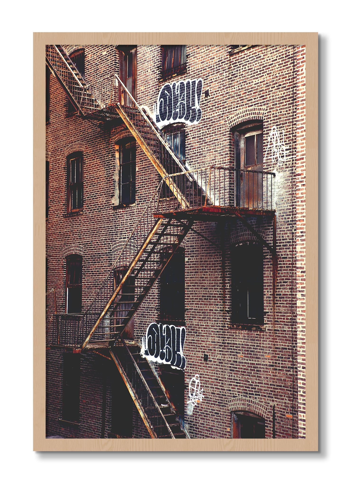 Framed photograph of New York City Style by Dylan Ozanich, Oak frame, Full Bleed