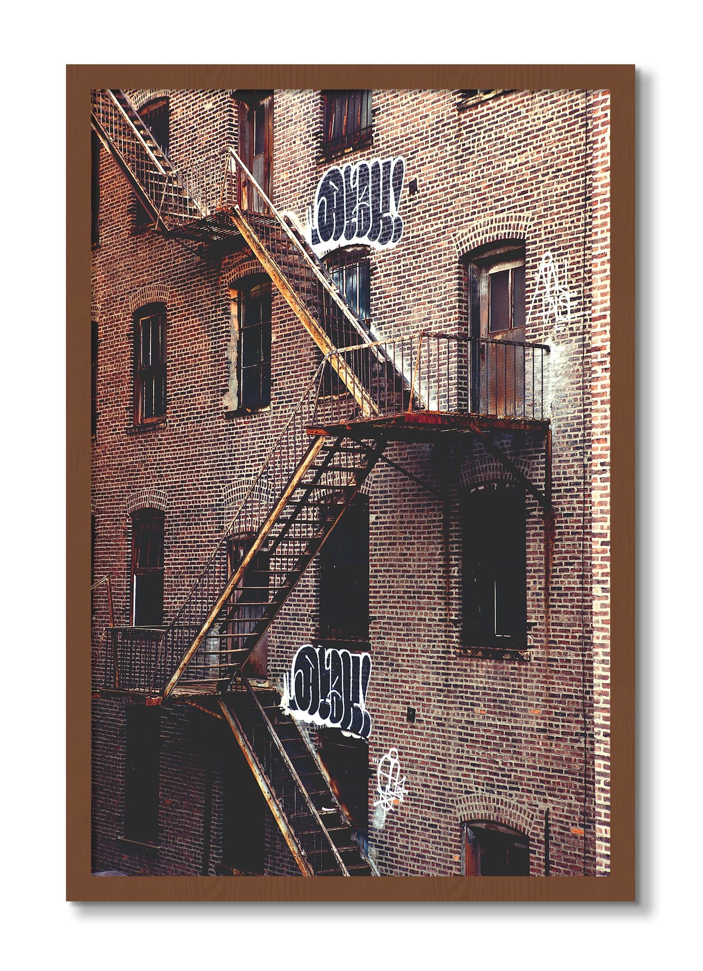 Framed photograph of New York City Style by Dylan Ozanich, Walnut frame, Full Bleed