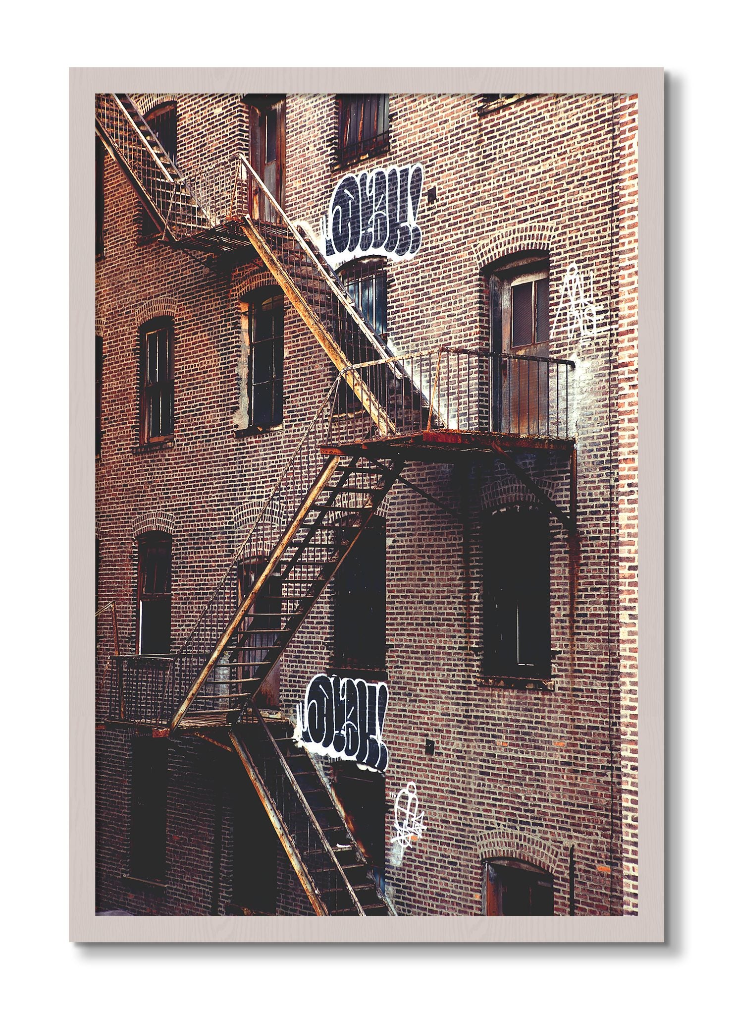 Framed photograph of New York City Style by Dylan Ozanich, White Maple frame, Full Bleed
